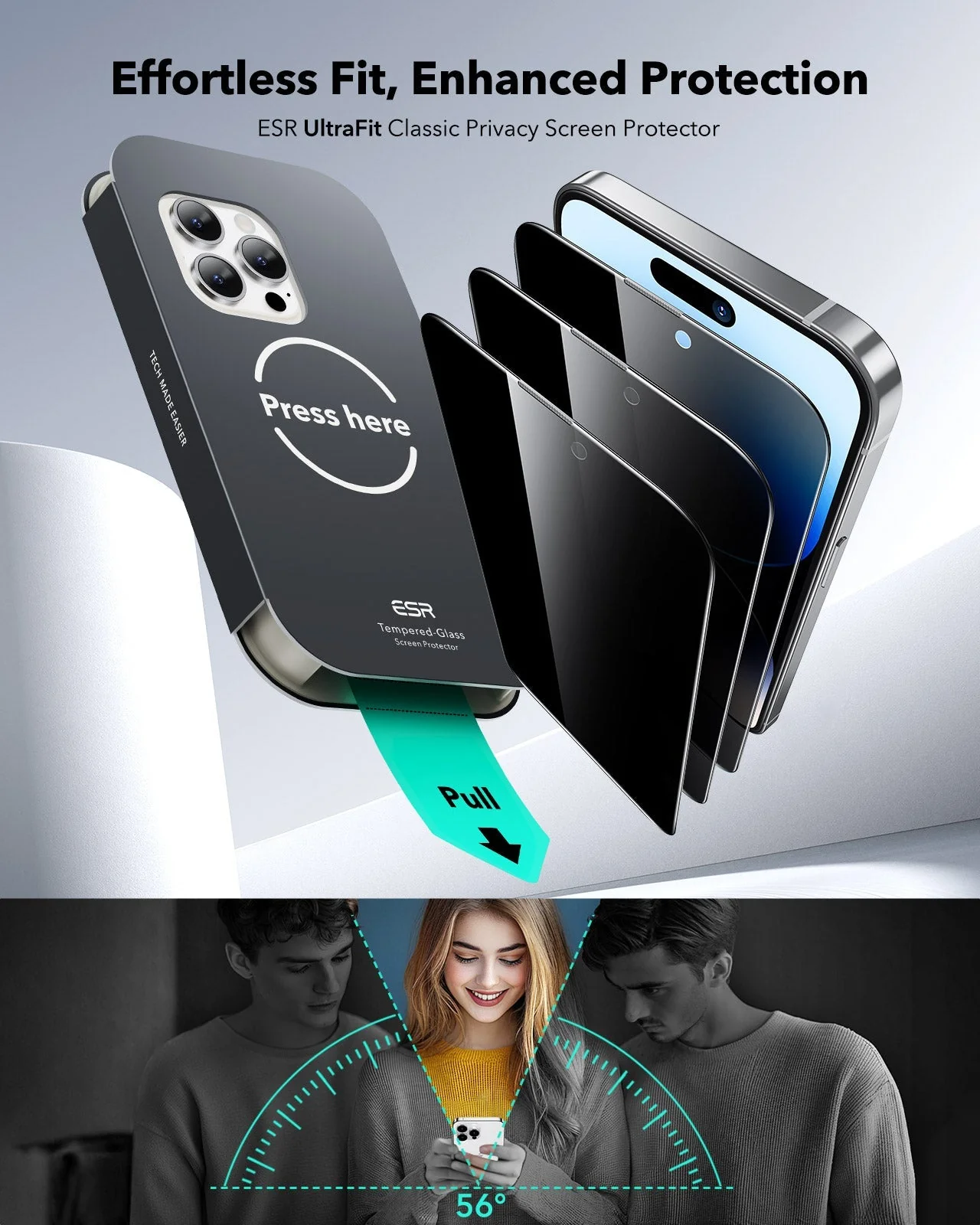 iPhone 14 Pro Max UltraFit Classic Privacy Screen Protector - 3 Pack - Image 2