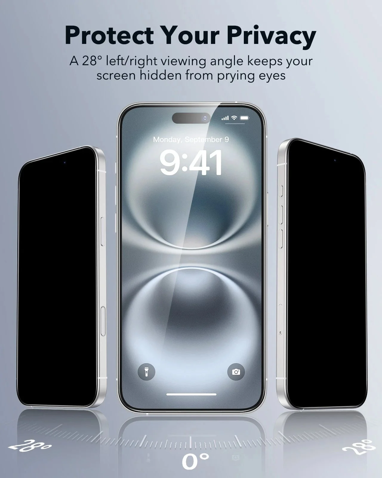iPhone 16/15 UltraFit Classic Privacy Screen Protector - 3 Pack - Image 3