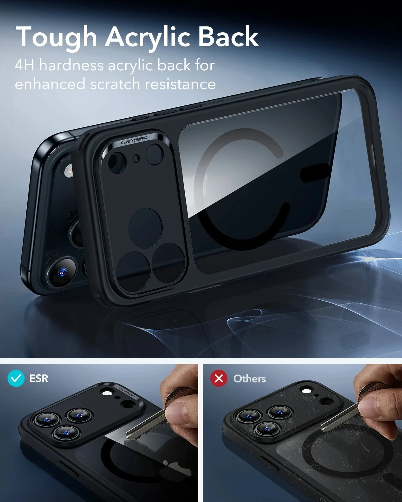 iPhone 17 Pro Classic Hybrid Magnetic Case (Camera Control) - Clear Black - Image 6