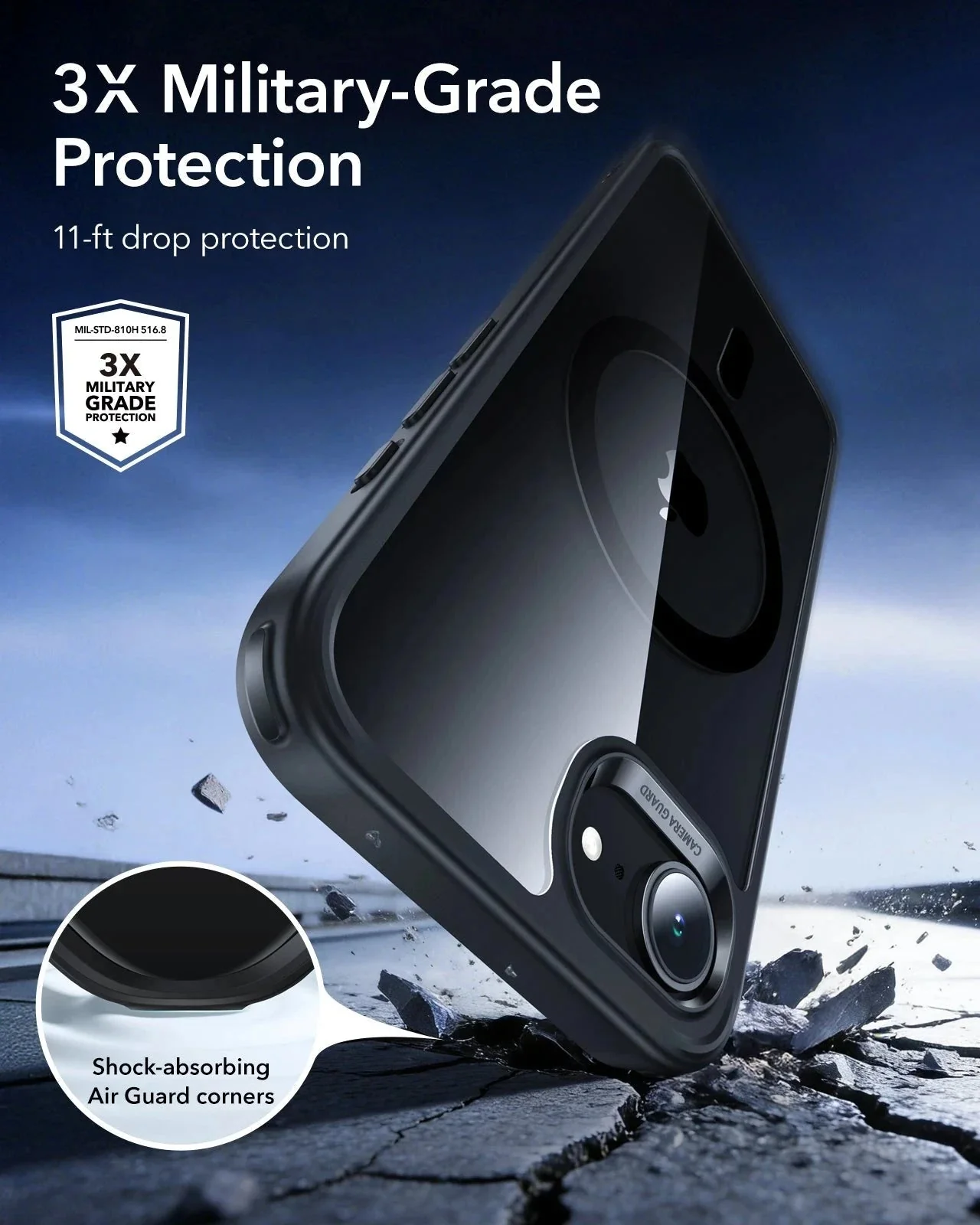 iPhone 17e Bundle Classic Hybrid Magnetic Case & Armorite® Screen Protector - Clear Black - Image 4