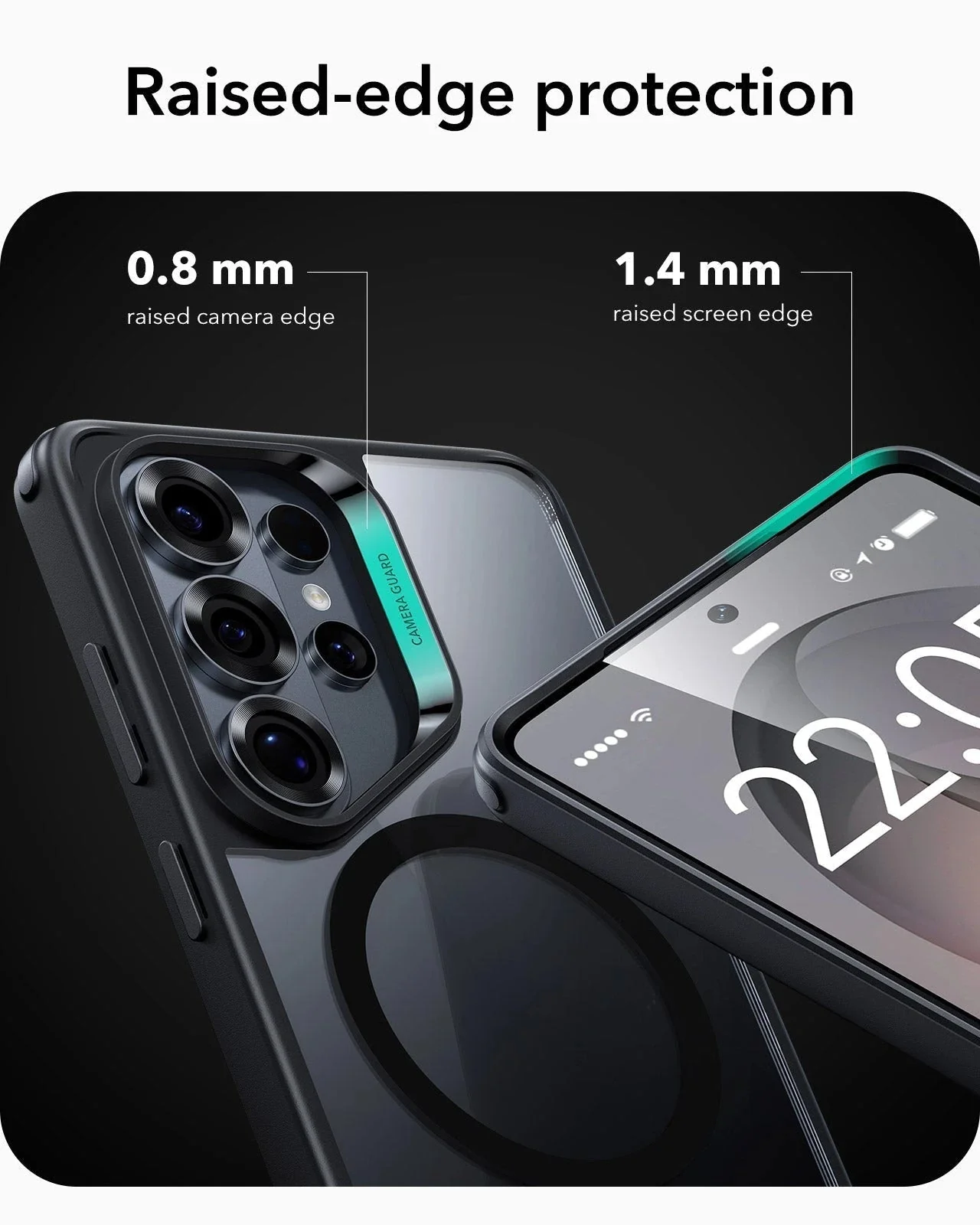 Galaxy S26 Ultra Bundle Classic Hybrid Magnetic Case and Armorite® Privacy Screen Protector - Clear Black - Image 5