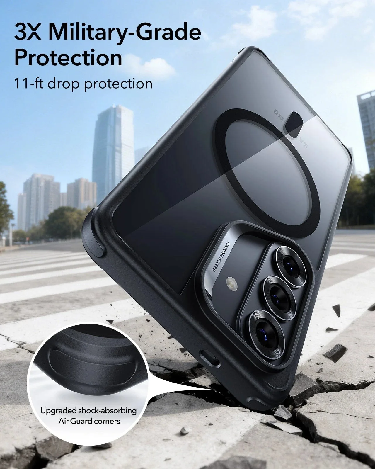 Galaxy S26 Plus Classic Hybrid Magnetic Case - Clear Black - Image 3