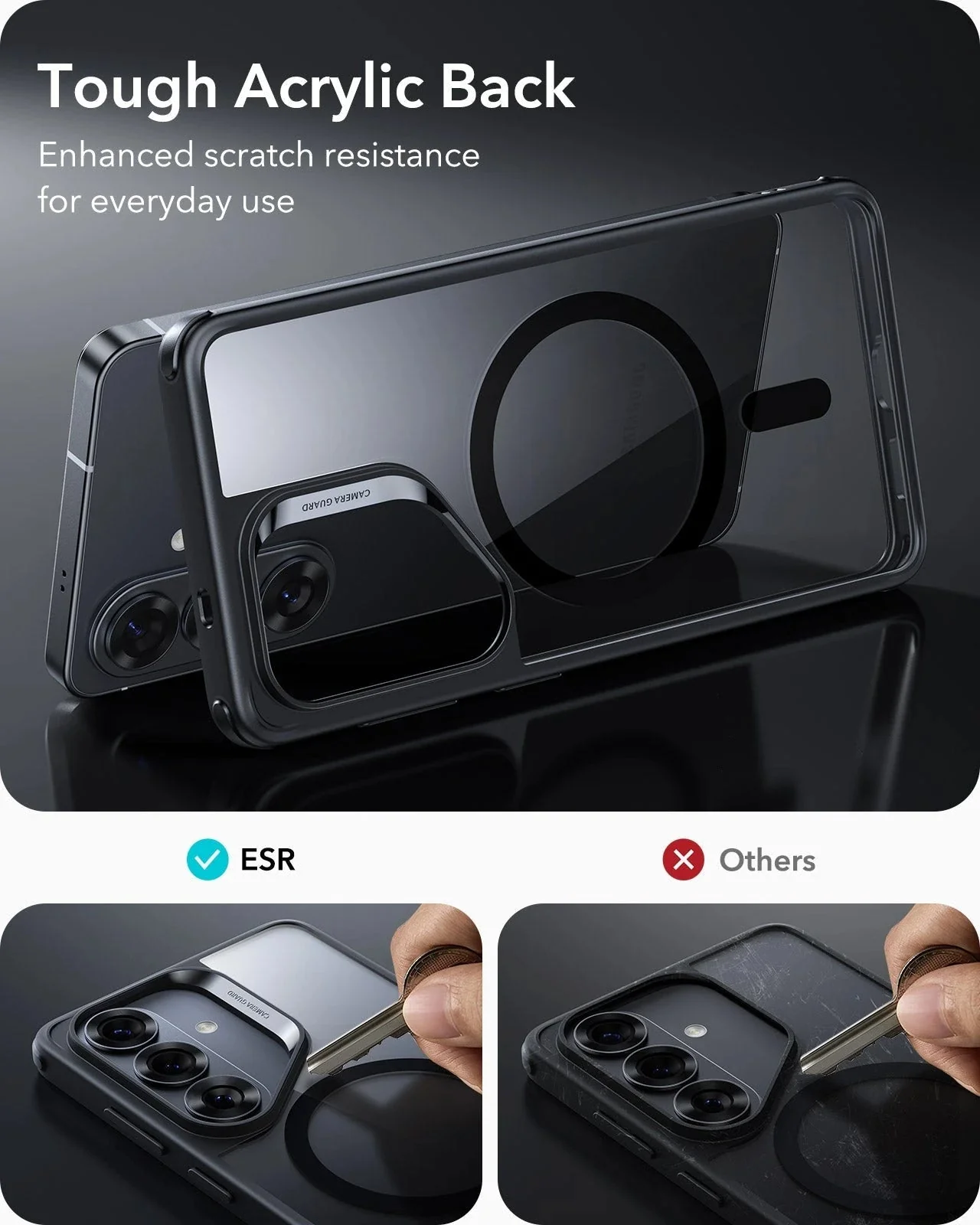 Galaxy S26 Plus Classic Hybrid Magnetic Case - Clear Black - Image 5