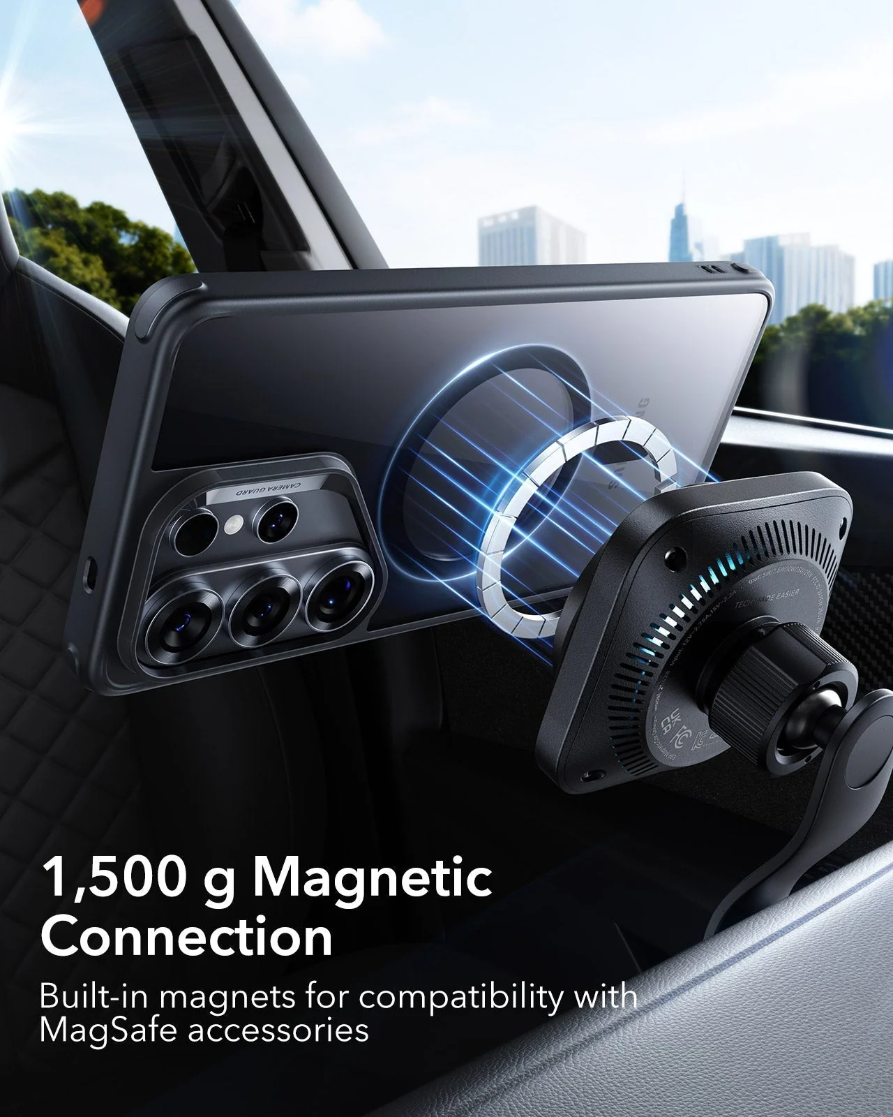 Galaxy S26 Ultra Classic Hybrid Magnetic Case - Clear Black - Image 6