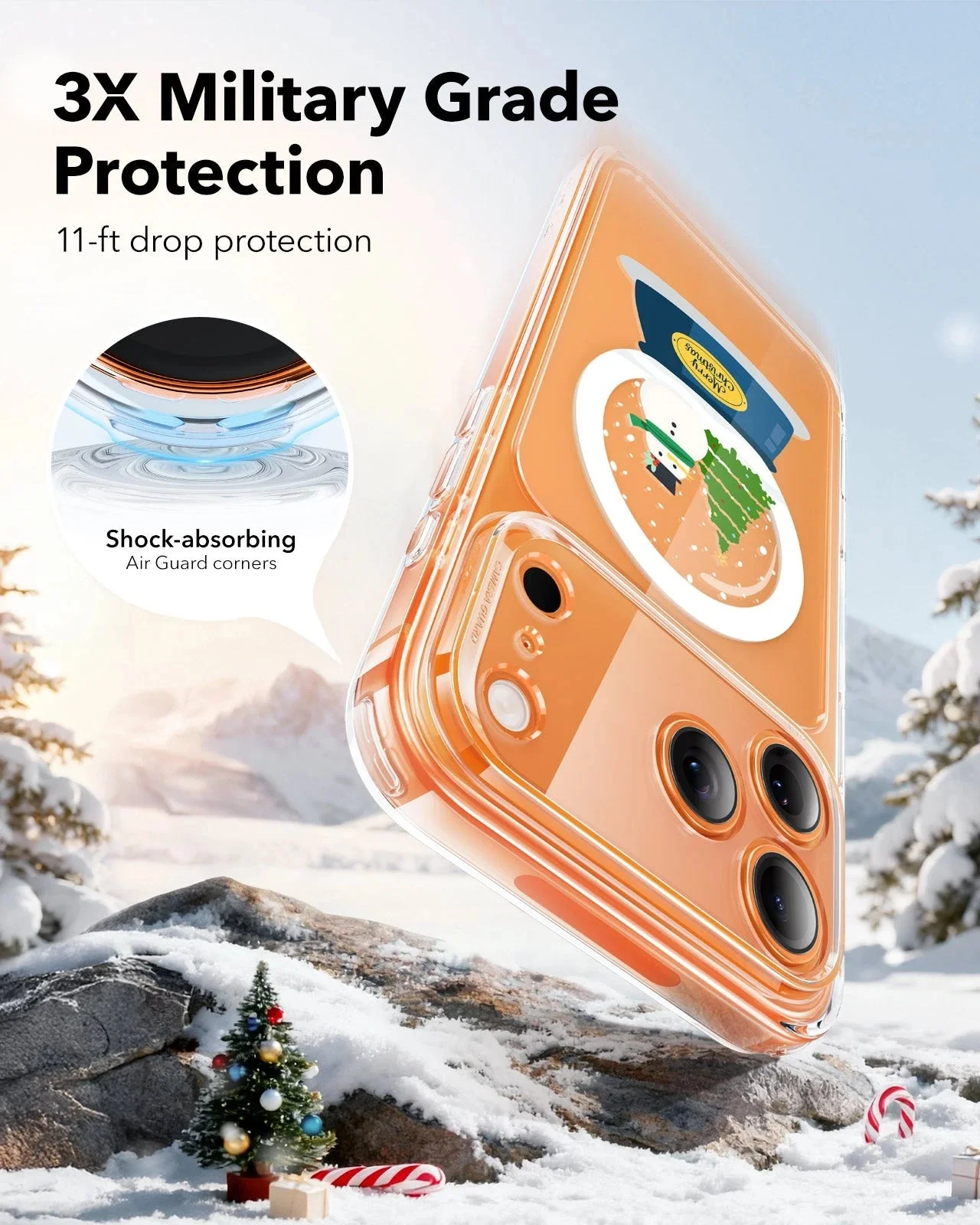 iPhone 17 Pro Max Classic Hybrid Magnetic Case (Camera Control) - Christmas Globe - Image 4