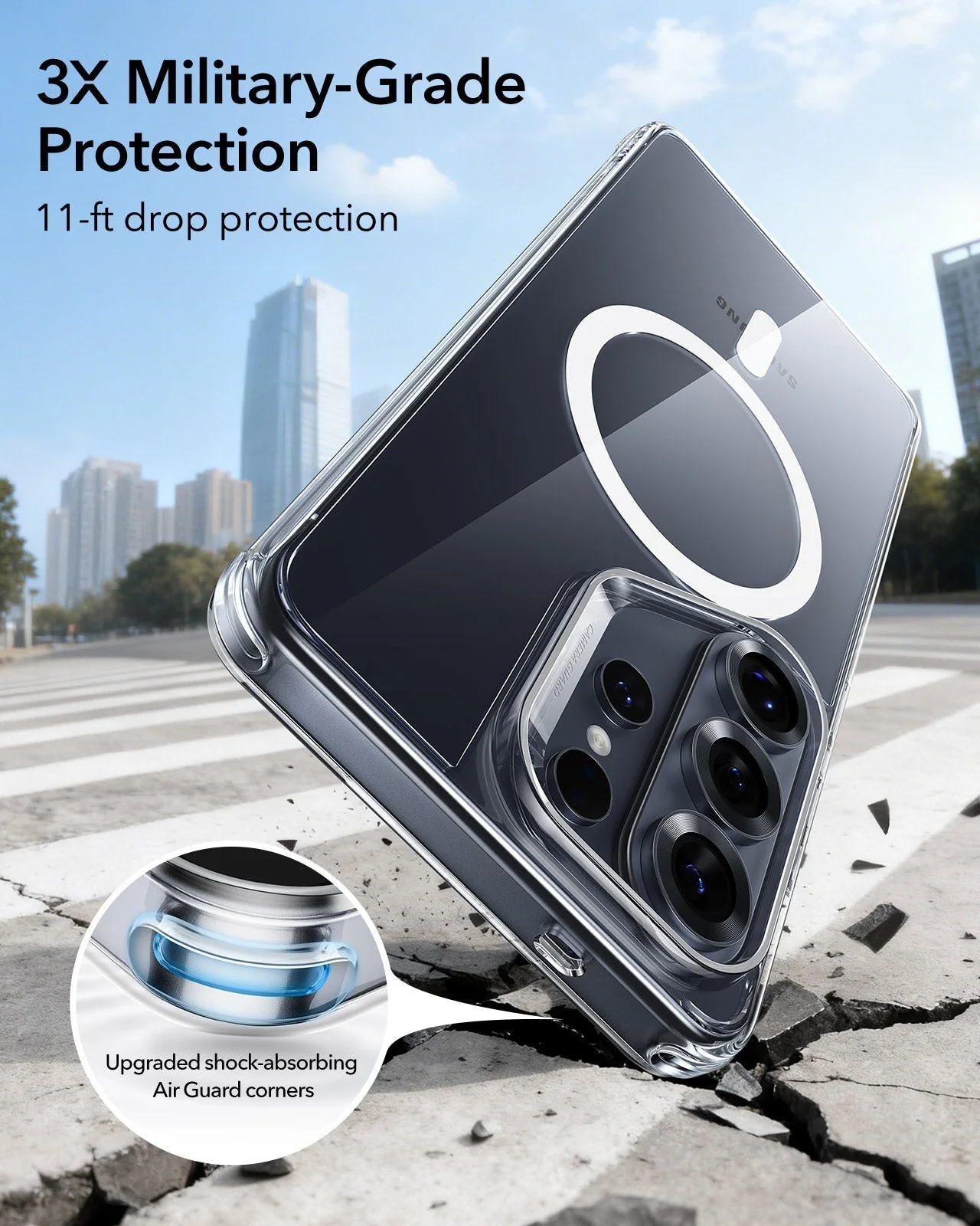 Galaxy S26 Ultra Bundle Classic Hybrid Magnetic Case and Armorite® Screen Protector - Clear - Image 3