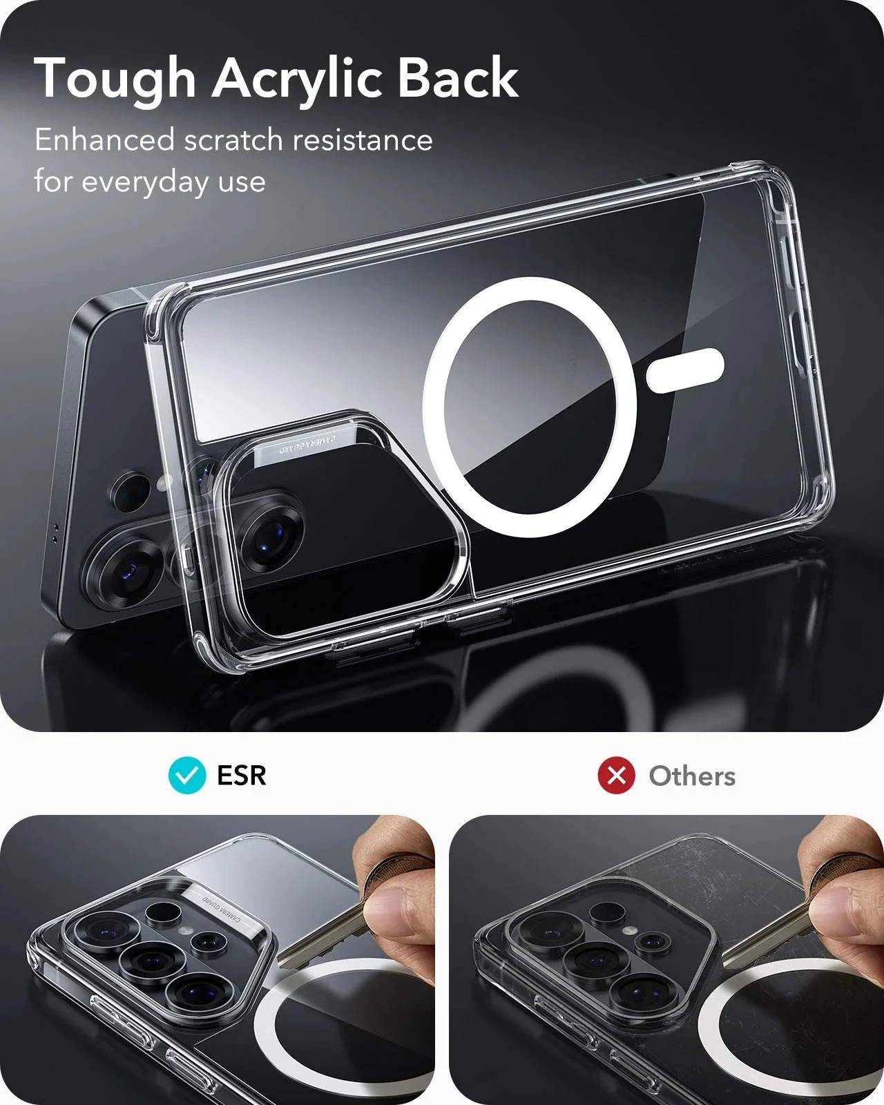 Galaxy S26 Ultra Bundle Classic Hybrid Magnetic Case and Armorite® Screen Protector - Clear - Image 5