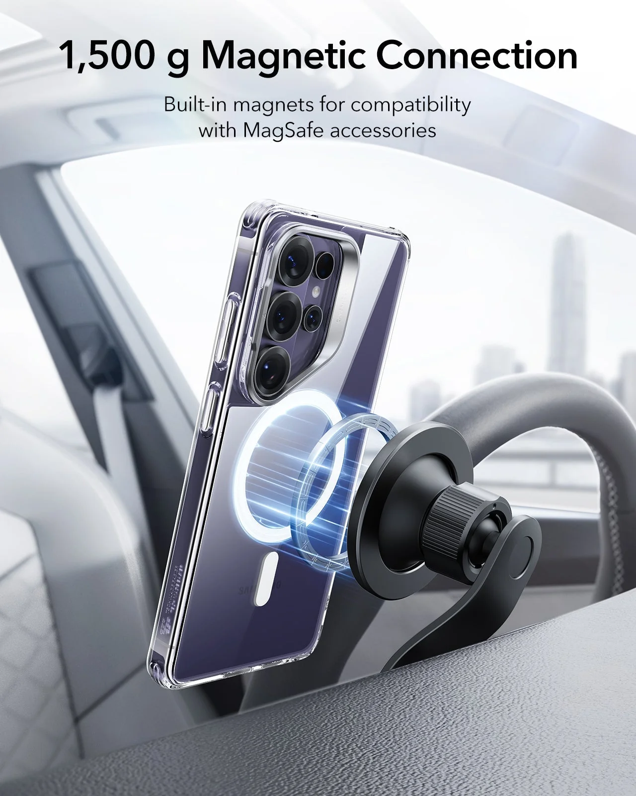 Galaxy S26 Ultra Bundle Classic Hybrid Magnetic Case (Stash Stand) and Armorite® Screen Protector - Clear - Image 7
