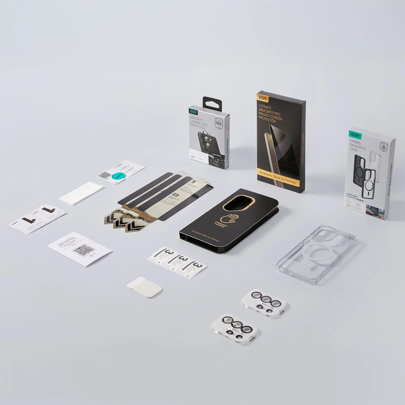 Galaxy S26 Ultra Bundle Classic Hybrid Magnetic Case and Armorite® Pro Privacy Screen Protector - Clear Grey - Image 2