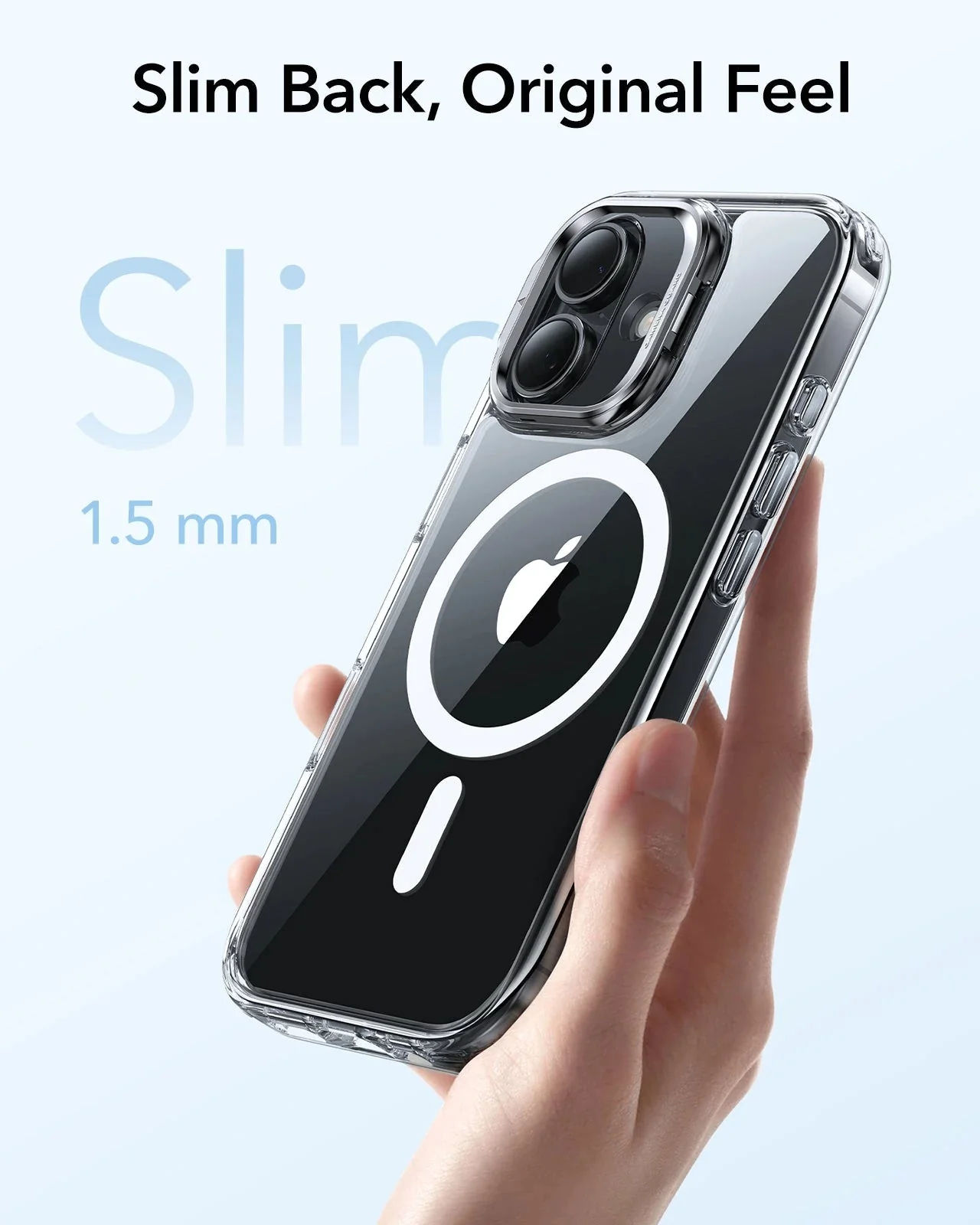 iPhone 17 Classic Hybrid Magnetic Case (Camera Control, Stash Stand) - Clear - Image 7