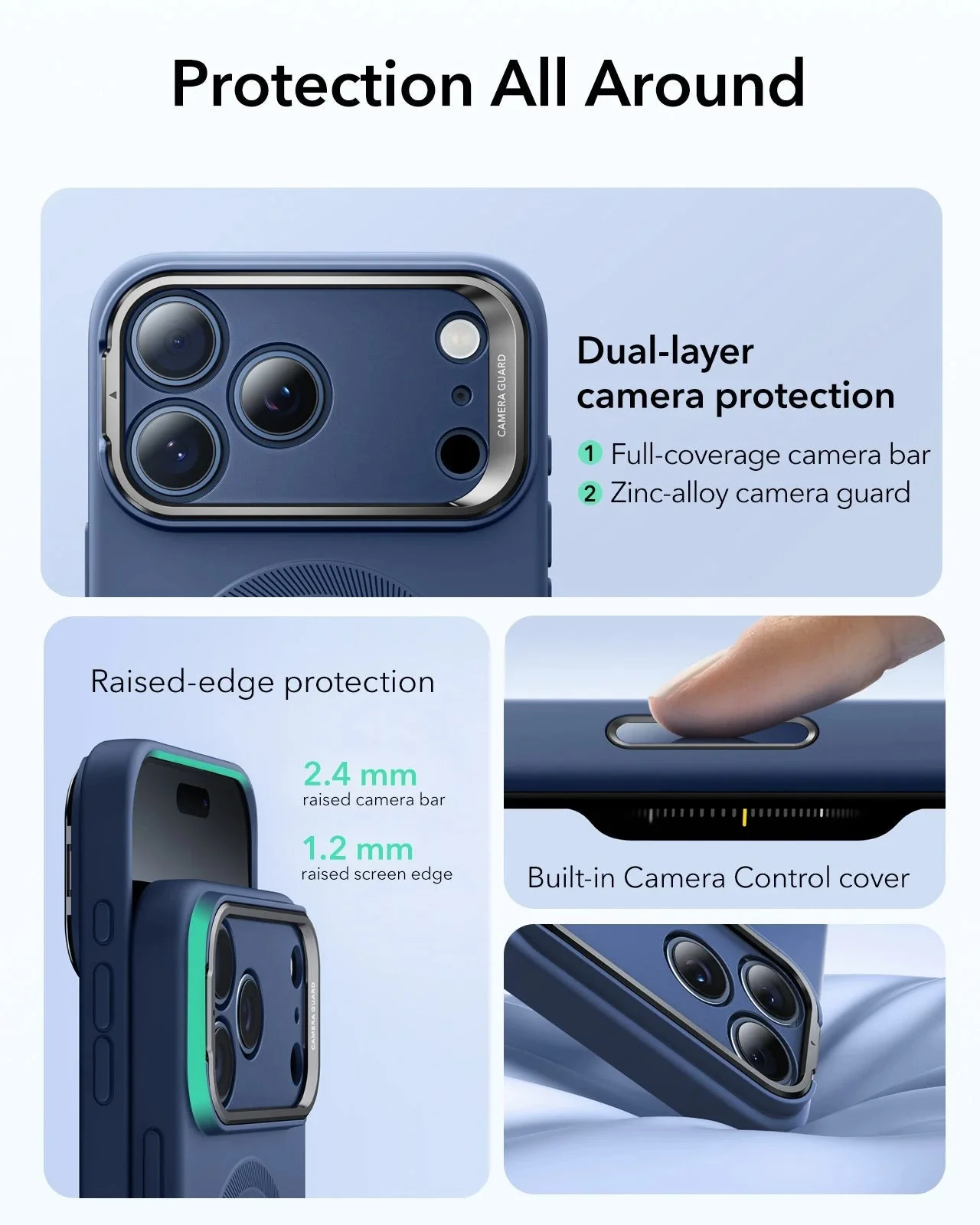 iPhone 17 Pro Max Cloud Soft Magnetic Case (Camera Control, Stash Stand) - Navy Blue - Image 4