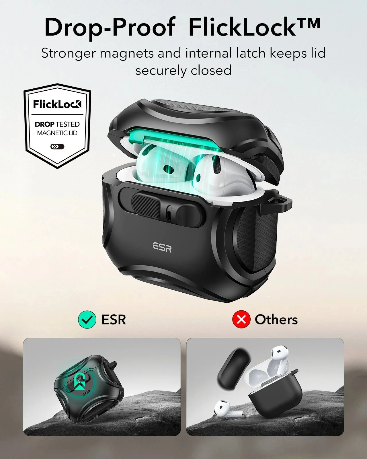 Cyber FlickLock Everyday-Carry Bundle for AirPods 4 - Silver - Image 5