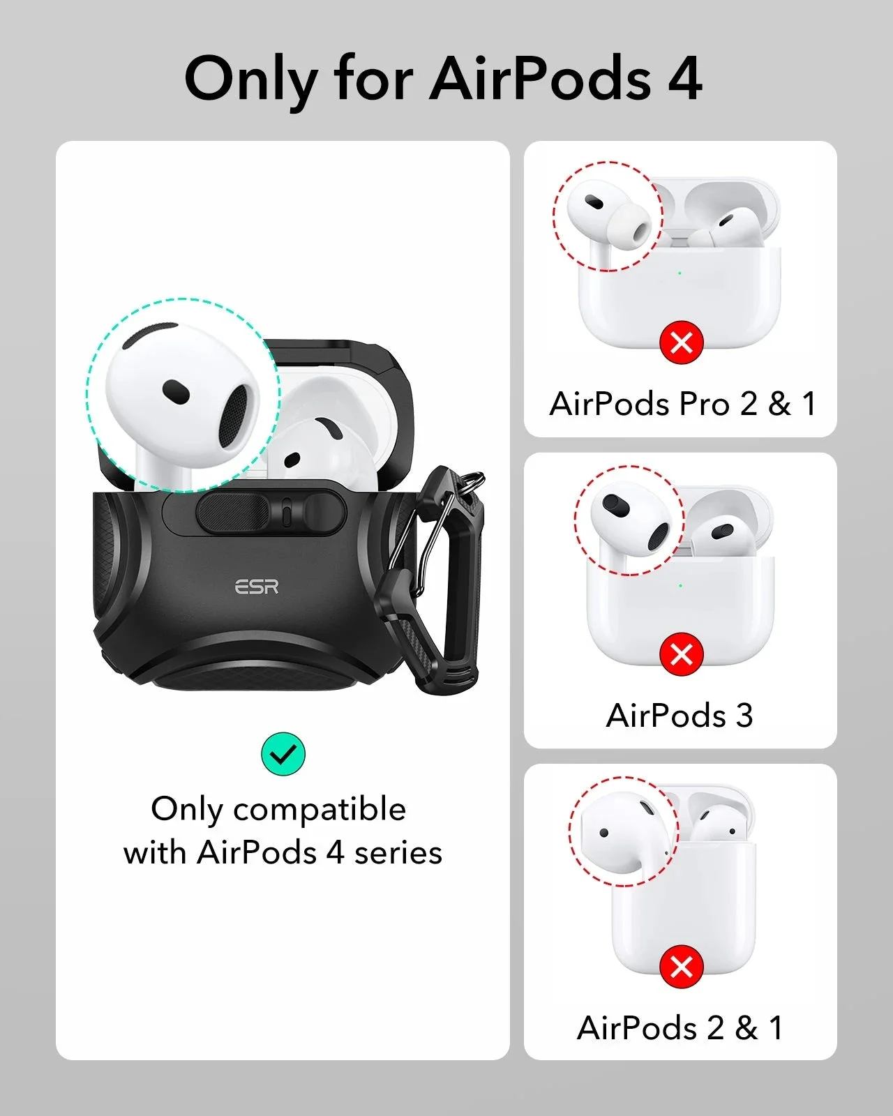 Cyber FlickLock Snap-and-Charge Bundle for AirPods 4 - Silver - Image 3