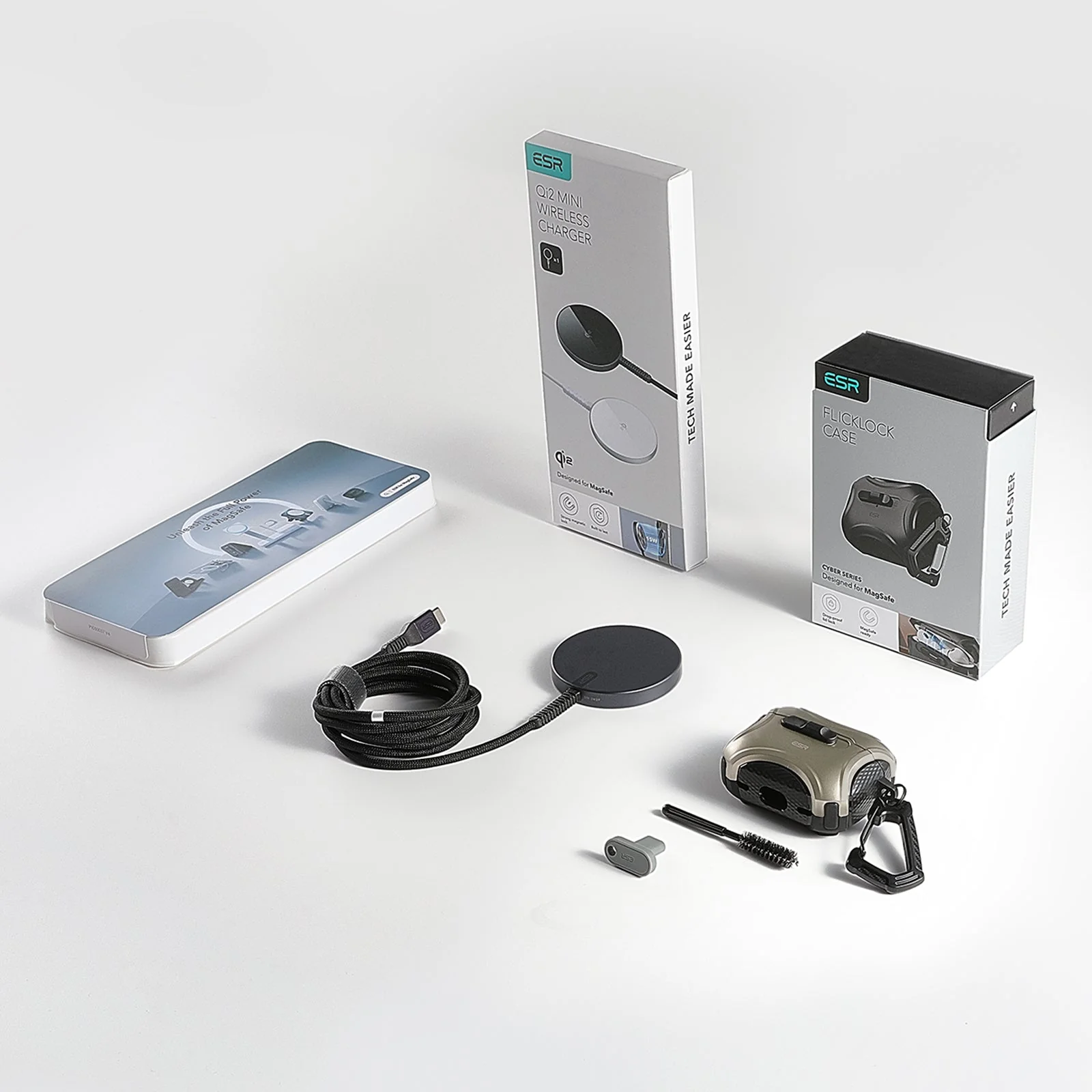 Cyber FlickLock Snap-and-Charge Bundle for AirPods Pro (2023/2022/2019) - Dark Blue - Image 2