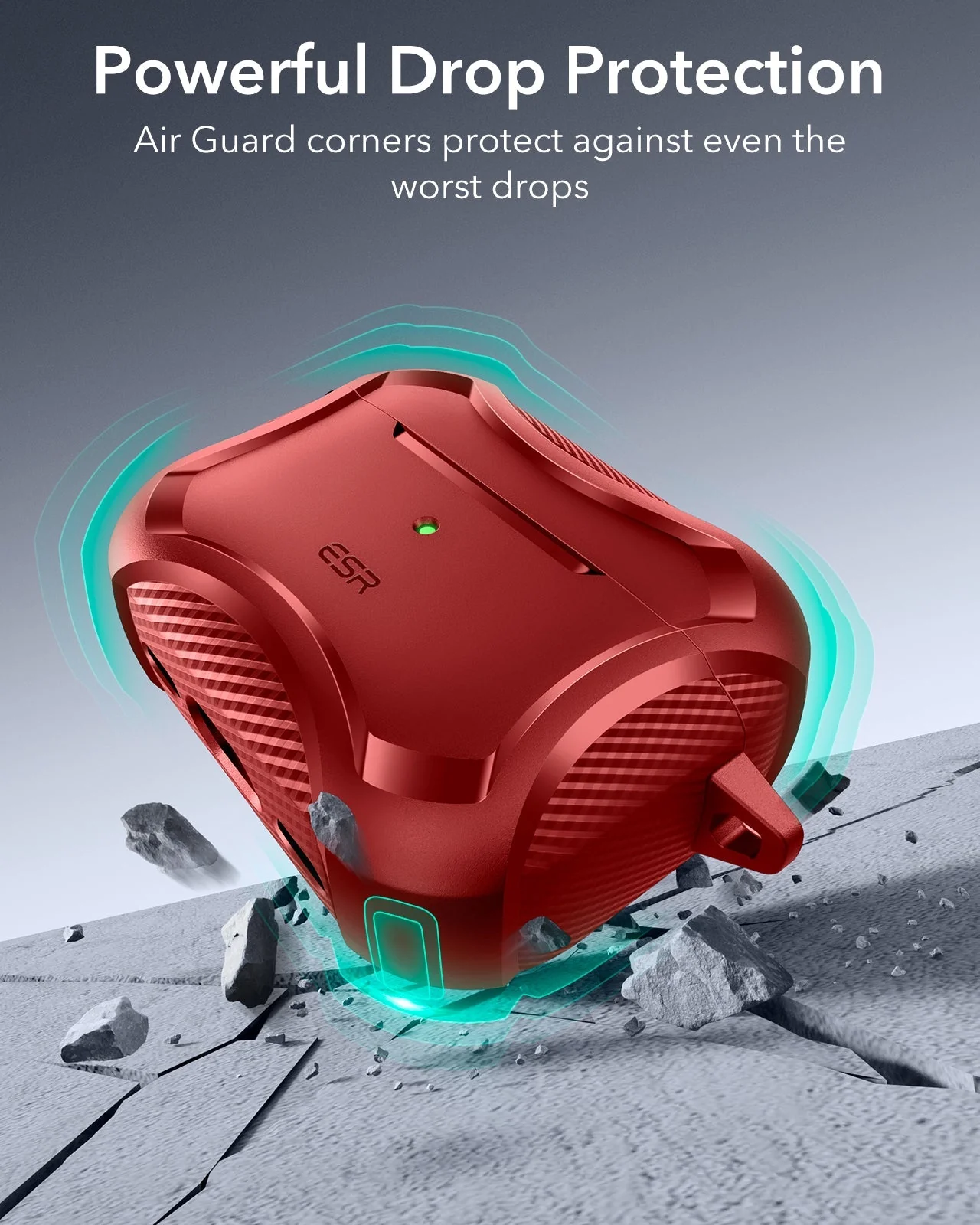 AirPods Pro 3 Cyber Tough Magnetic Case - Dark Red - Image 6