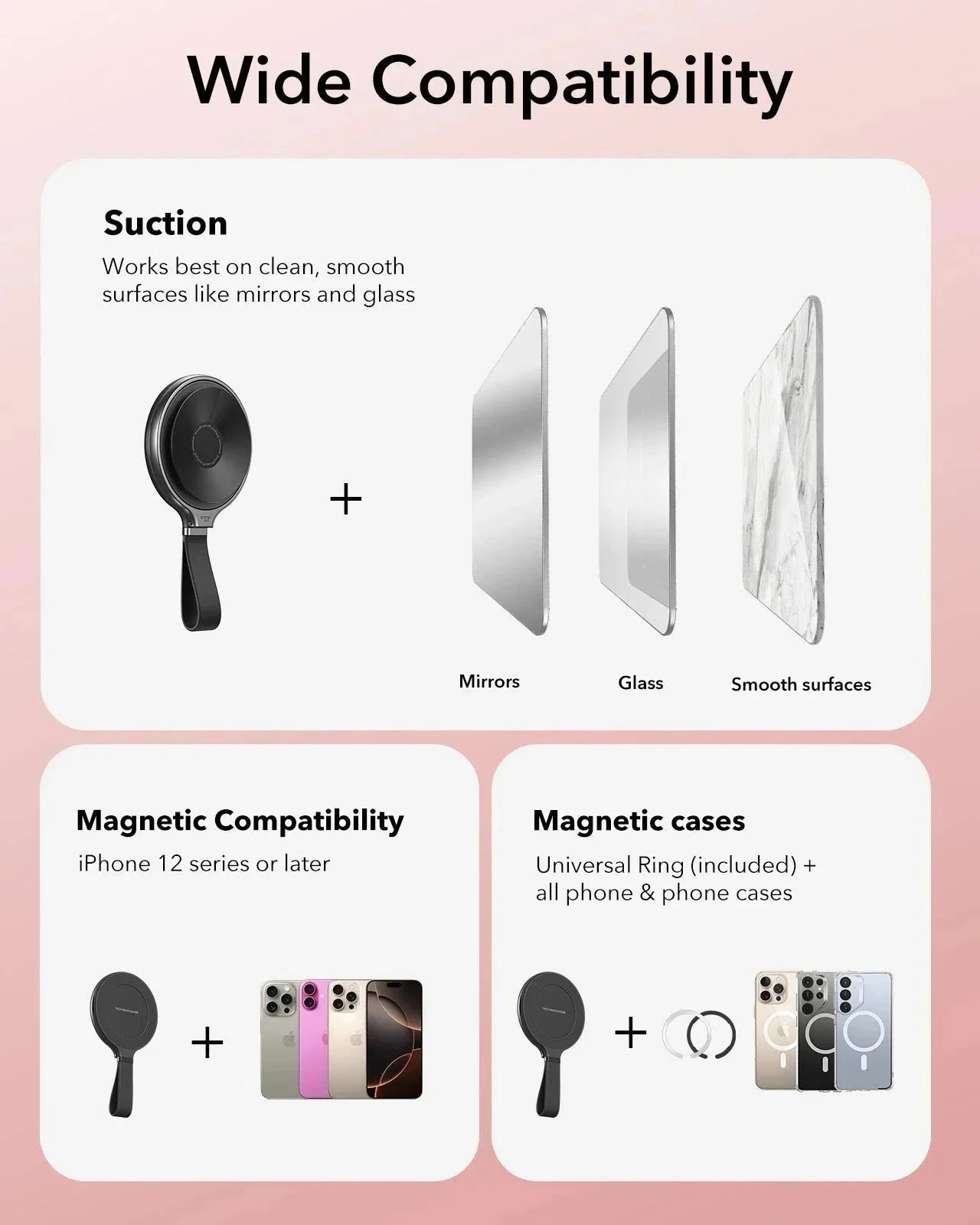 ESR HaloLock Suction Phone Mount (Ring Stand) - Pink - Image 6