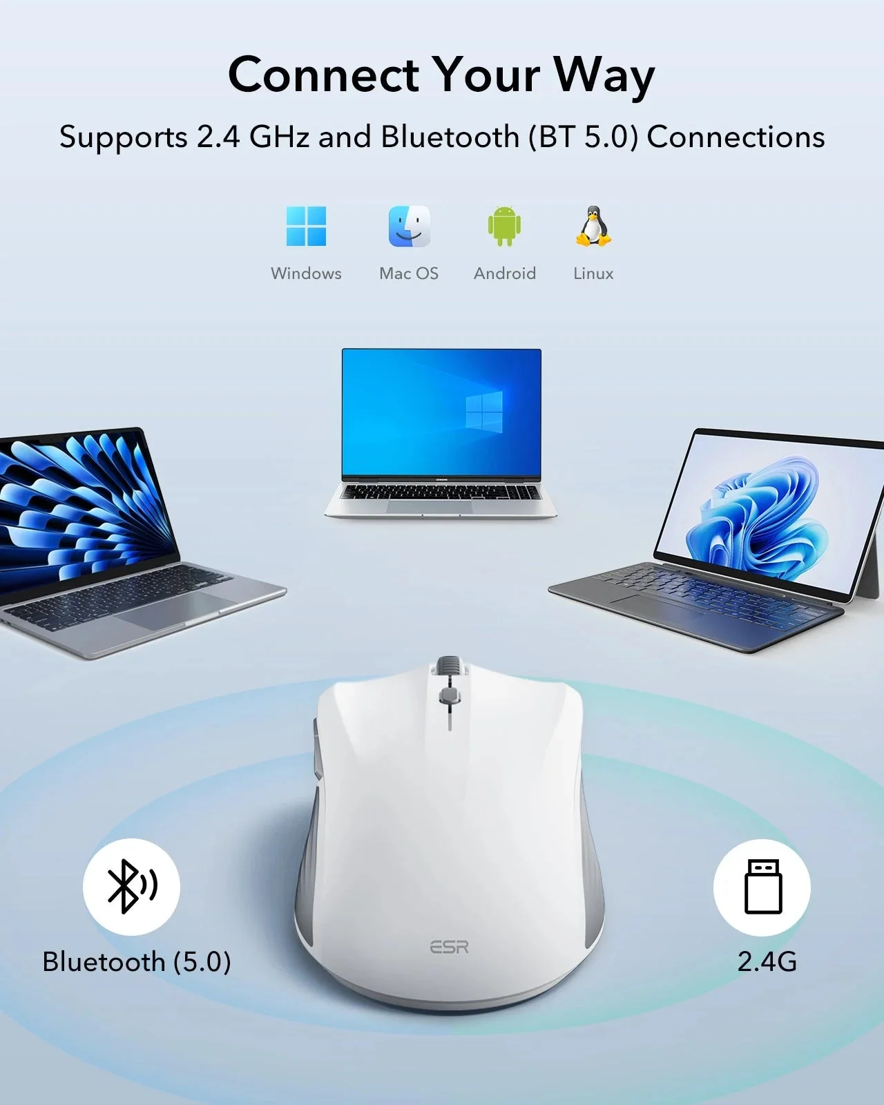 ESR MagMouse™ Wireless Mouse - White - Image 10