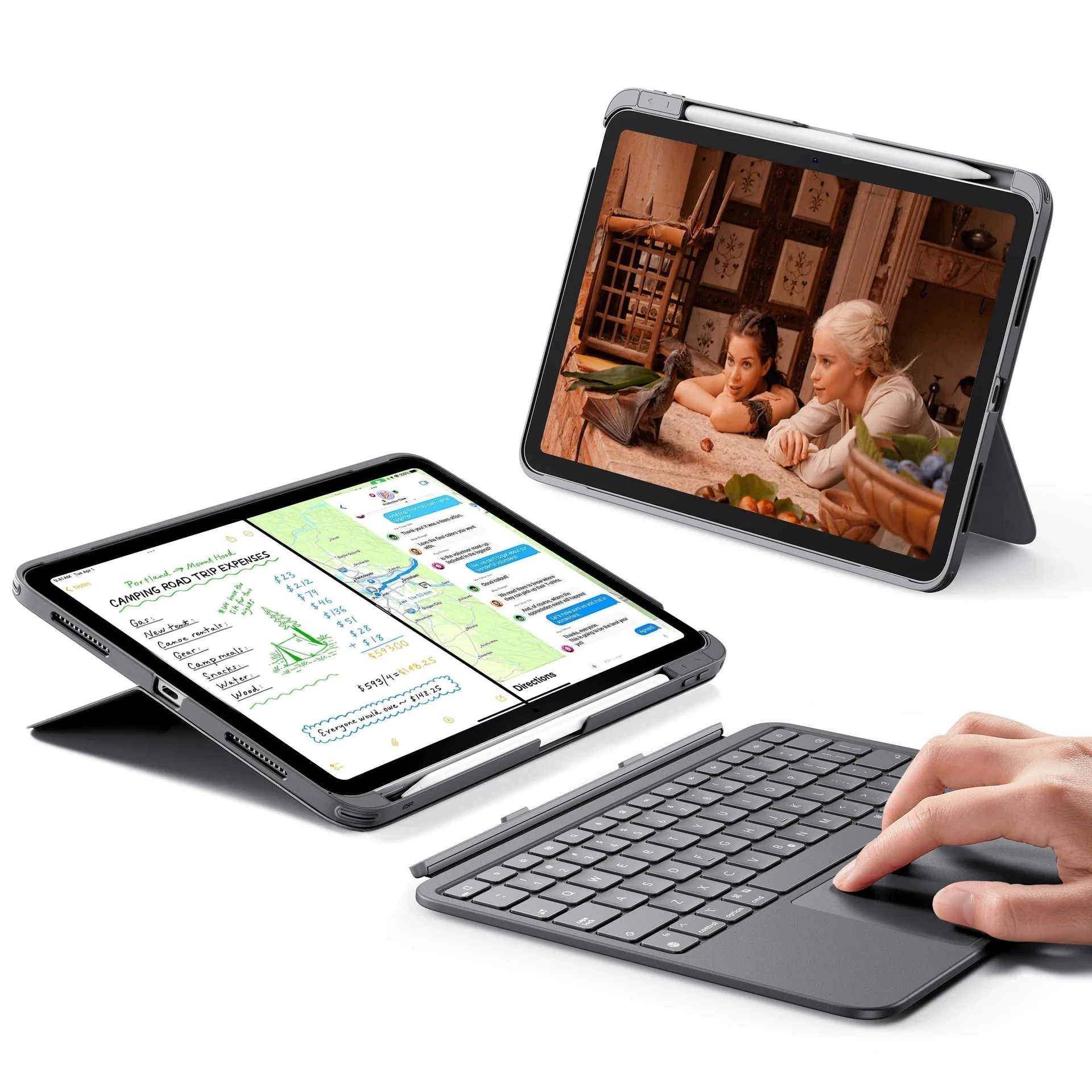 iPad Air 11" (2024) Flex Keyboard Case (Detachable)- UK Layout-Dark Gray