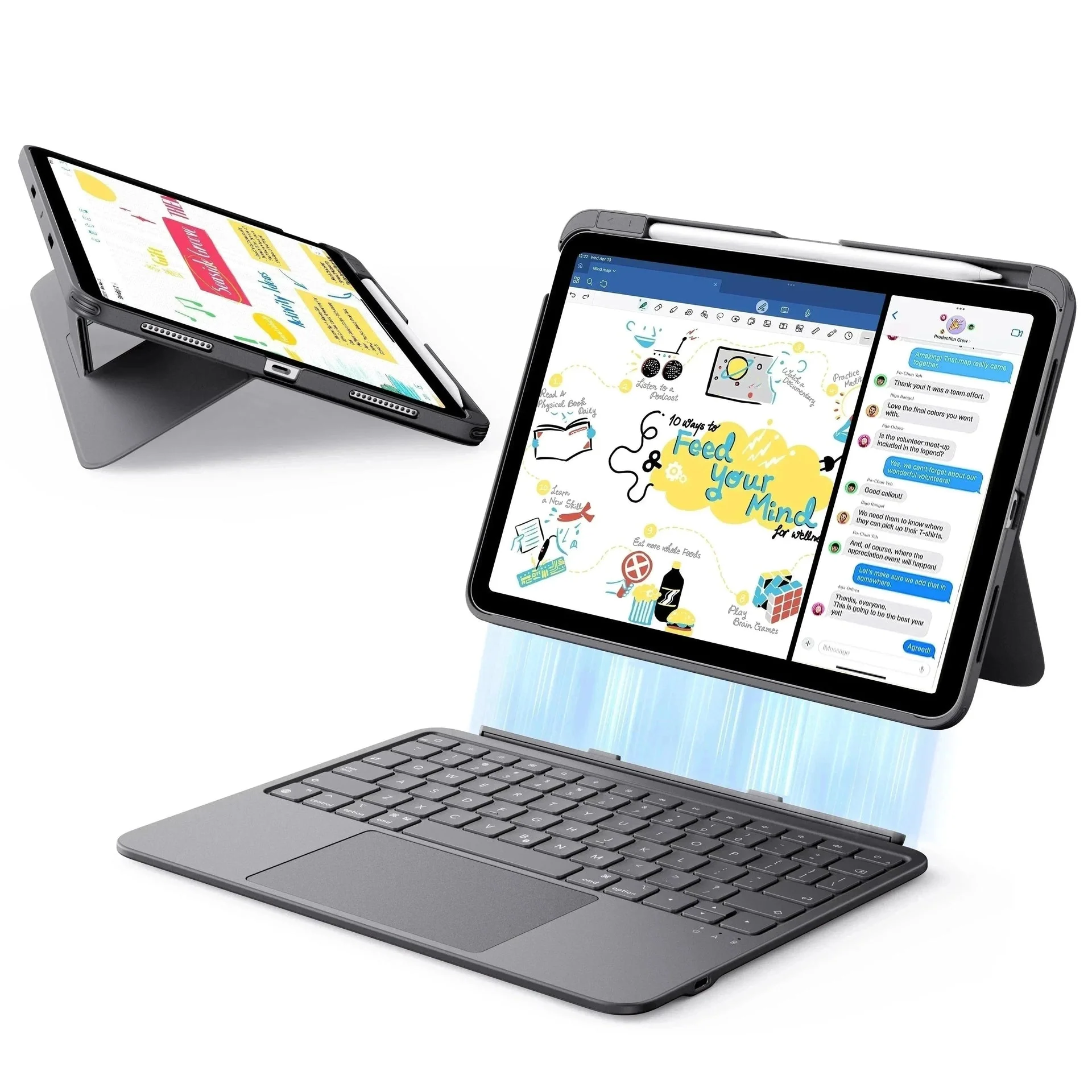 iPad Air 11" (2024) Flex Keyboard Case (Detachable)- UK Layout-Dark Gray - Image 3