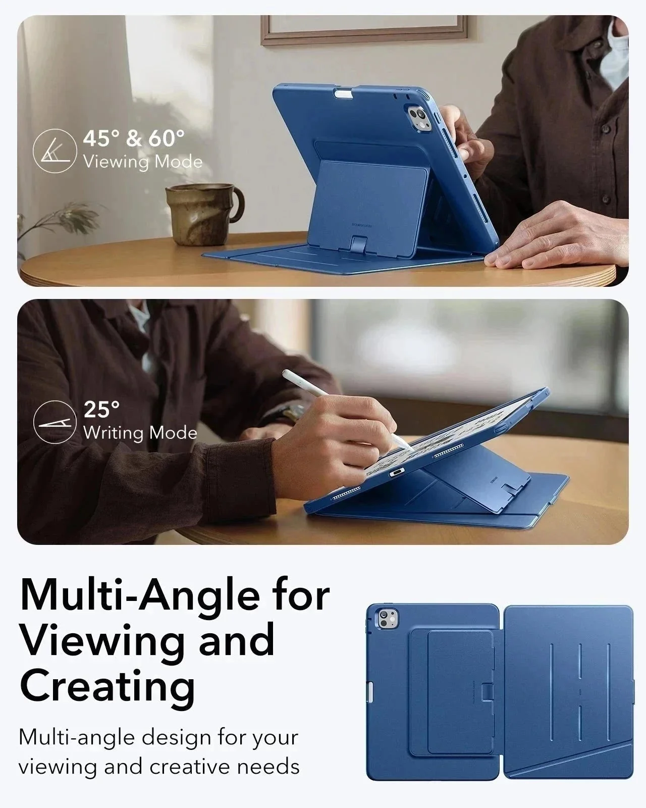 iPad Pro 13″ (2024) Flip Magnetic Case with Pencil Bundle - Navy Blue - Image 5