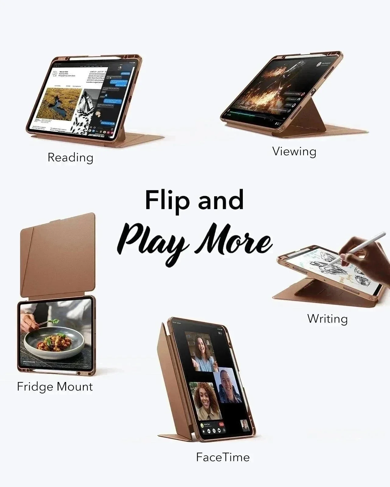 iPad Pro 13″ (2024) Flip Magnetic Case with Pencil Bundle - Brown - Image 2