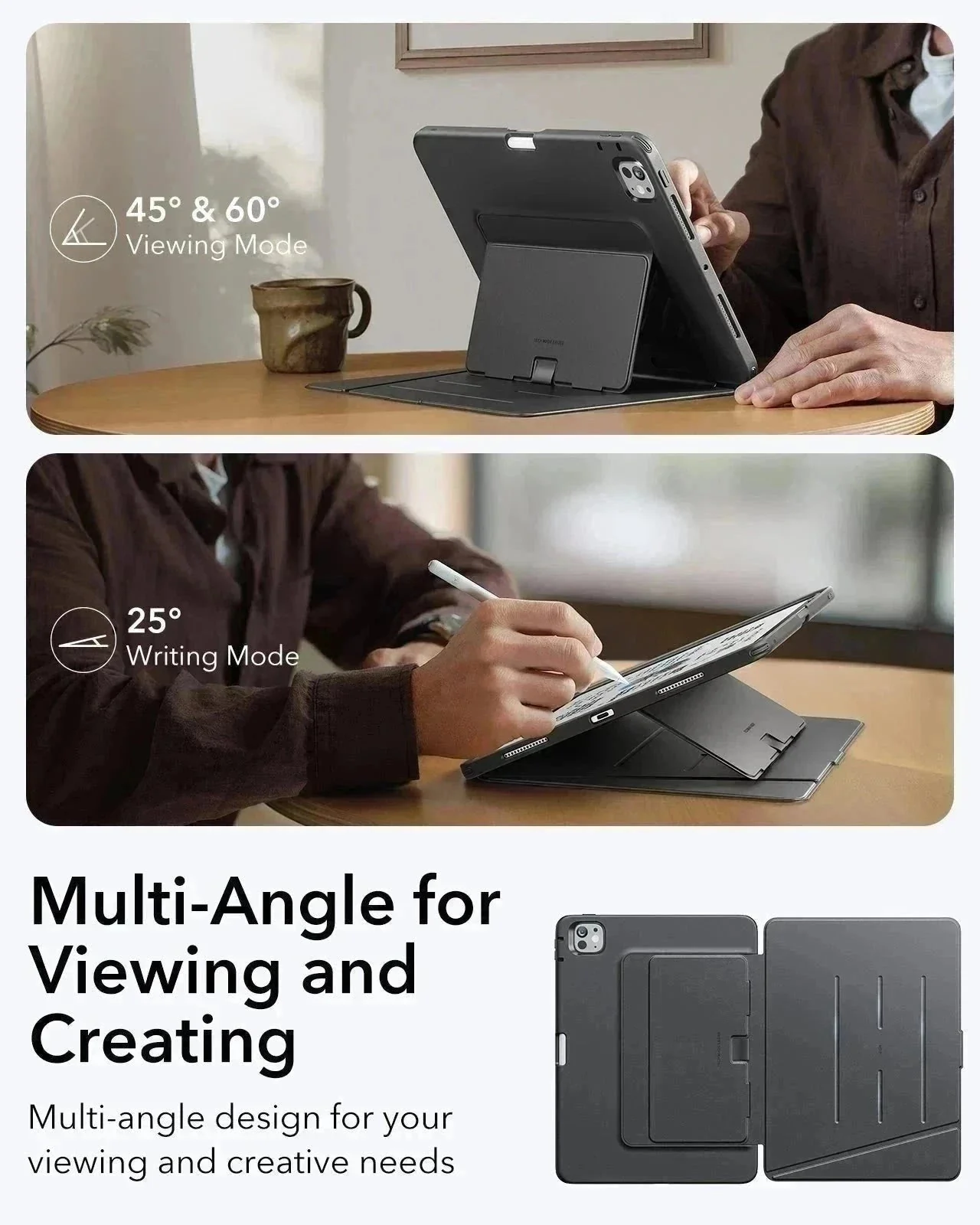 iPad Pro 13" (2024) Flip Magnetic Case with Pencil Holder - Black - Image 8