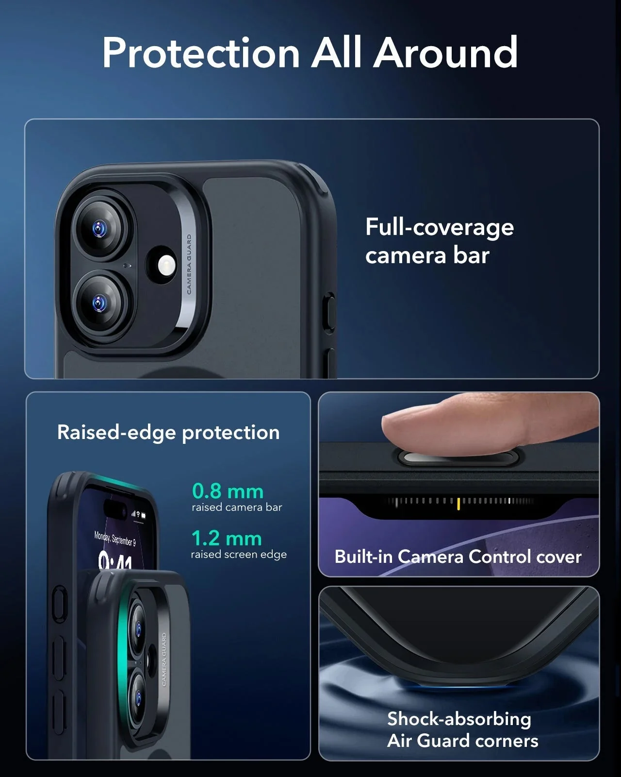 iPhone 17 Classic Hybrid Magnetic Case (Camera Control) - Frosted Black - Image 3