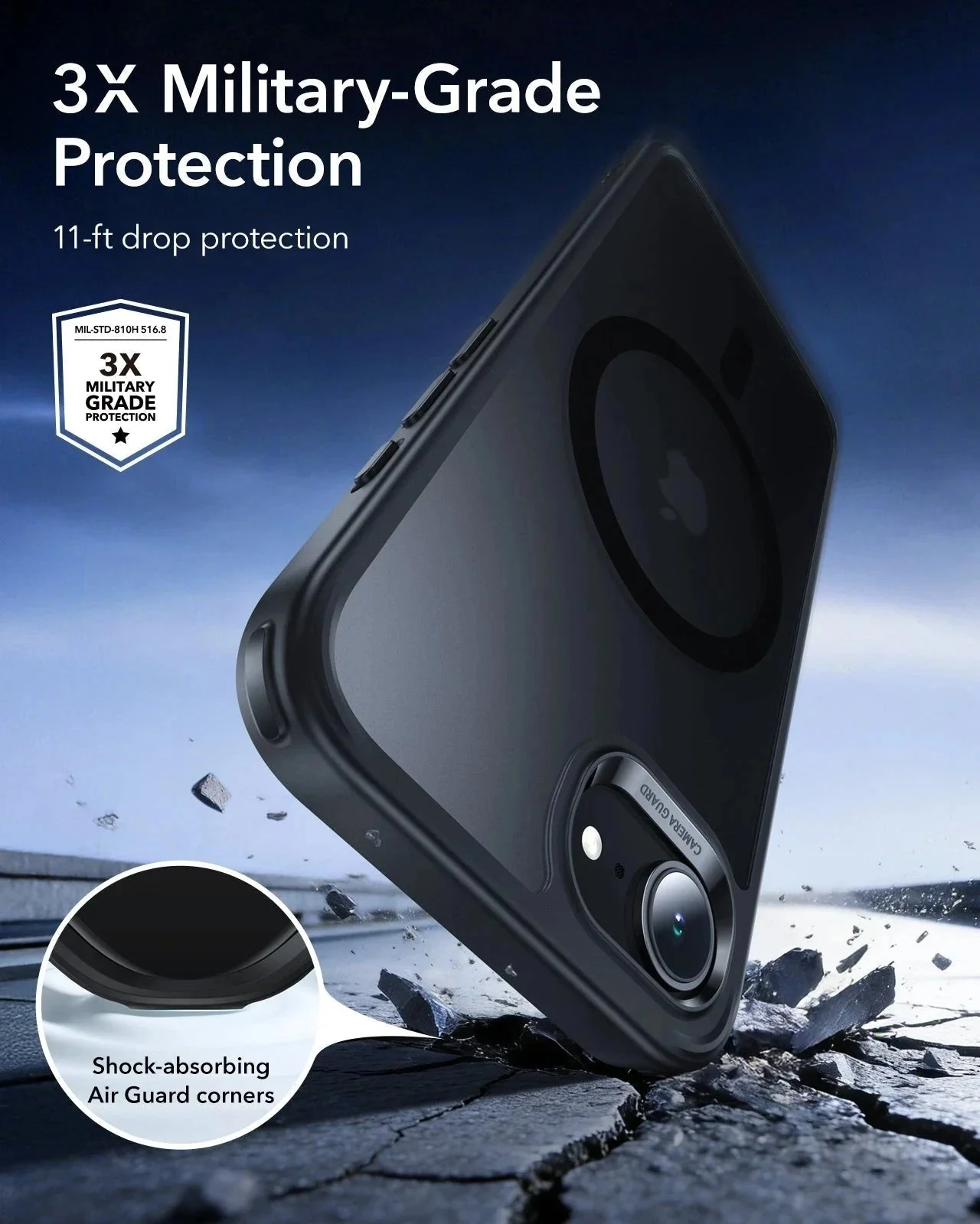 iPhone 17e Bundle Classic Hybrid Magnetic Case & Armorite® Screen Protector - Frosted Black - Image 3