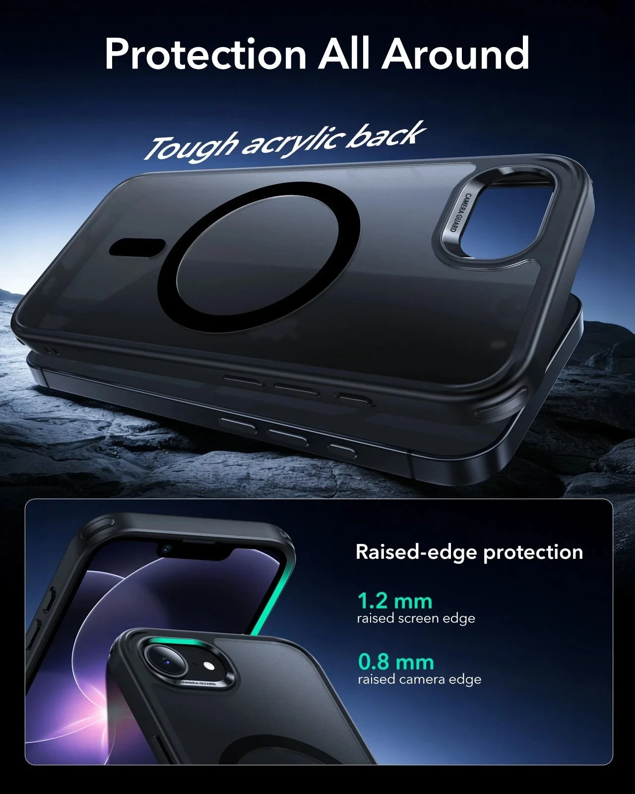 iPhone 17e Bundle Classic Hybrid Magnetic Case & Armorite® Screen Protector - Frosted Black - Image 4