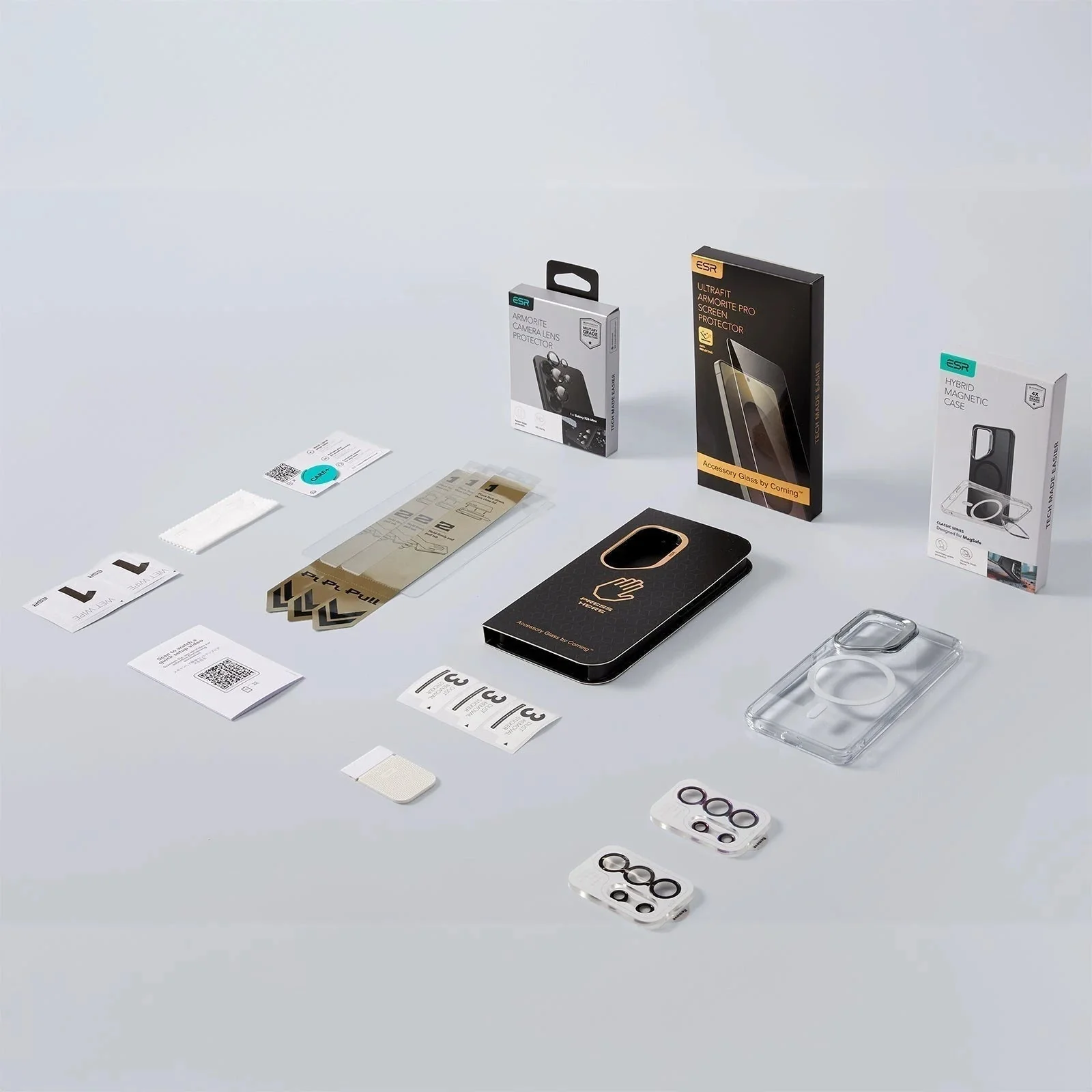 Galaxy S26 Ultra Bundle Classic Hybrid Magnetic Case (Stash Stand) and Armorite® Pro Screen Protector - Frosted Black - Image 2