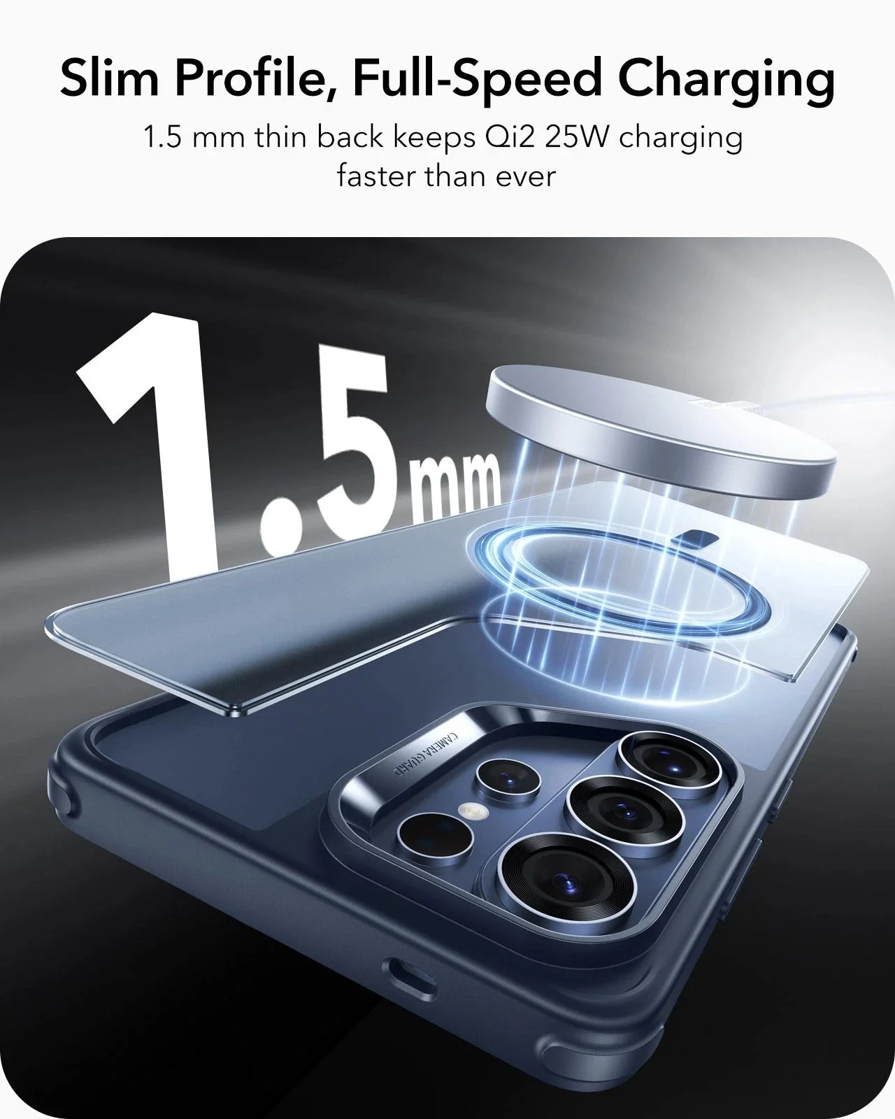 Galaxy S26 Ultra Bundle Classic Hybrid Magnetic Case and Armorite® Pro Privacy Screen Protector - Frosted Blue - Image 7