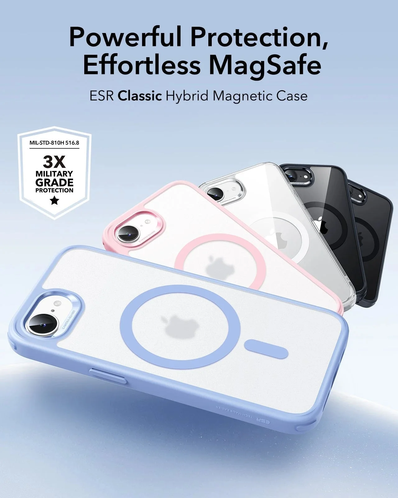 iPhone 17e Classic Hybrid Magnetic Case - Frosted Bubblegum Pink - Image 2