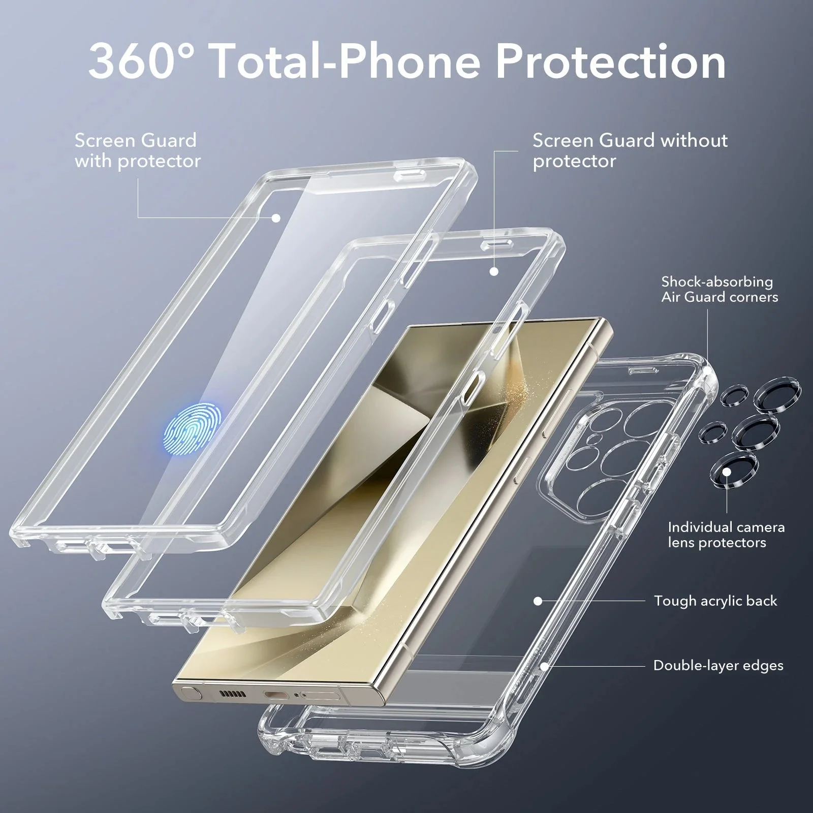 Galaxy S24 Ultra Armor Kickstand Case - Clear - Image 3