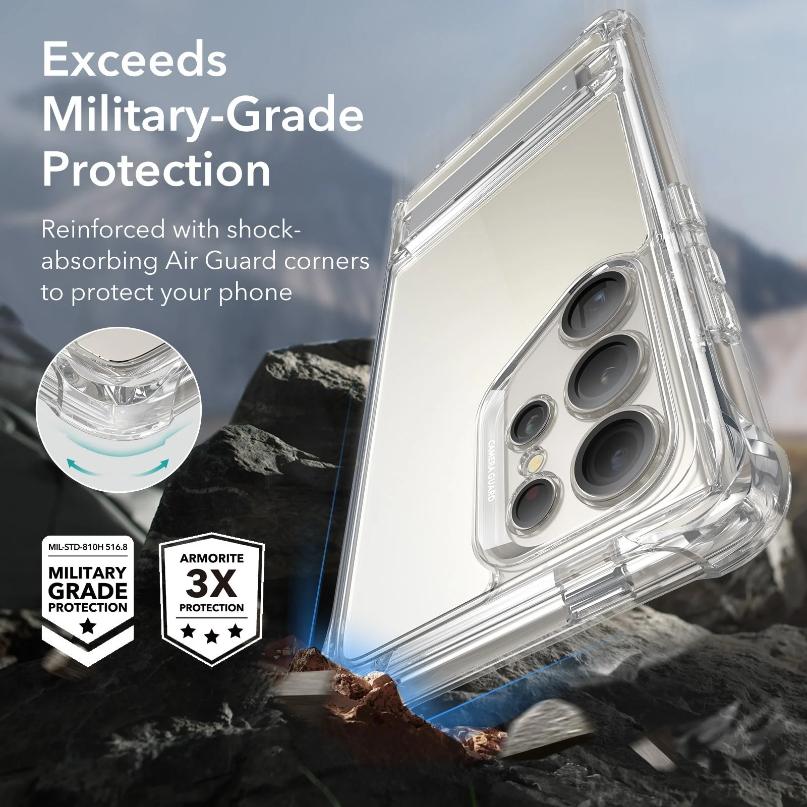 Galaxy S24 Ultra Armor Kickstand Case - Clear - Image 4