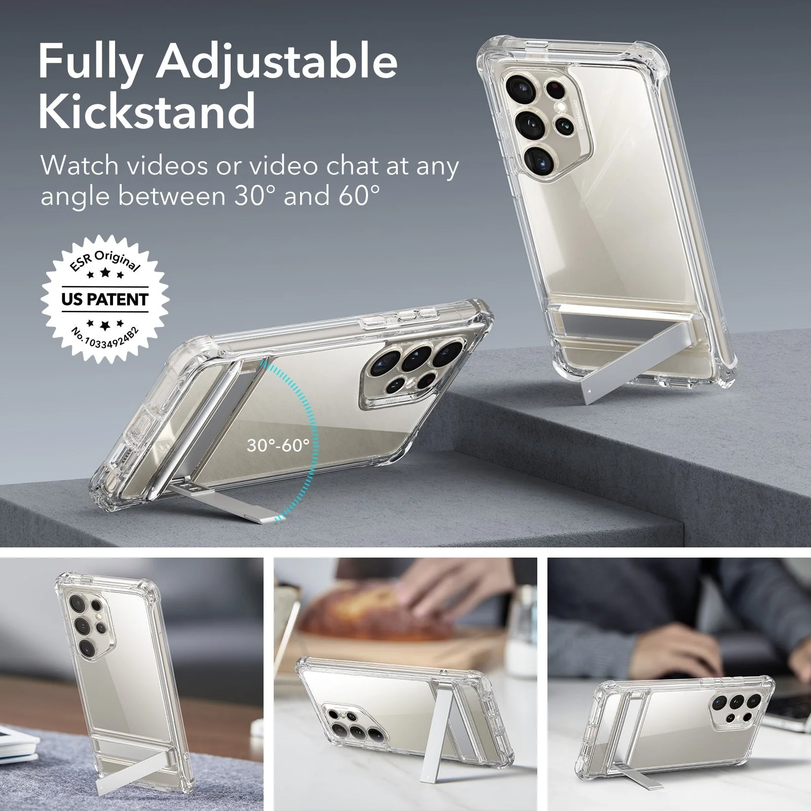 Galaxy S24 Ultra Armor Kickstand Case - Clear - Image 5