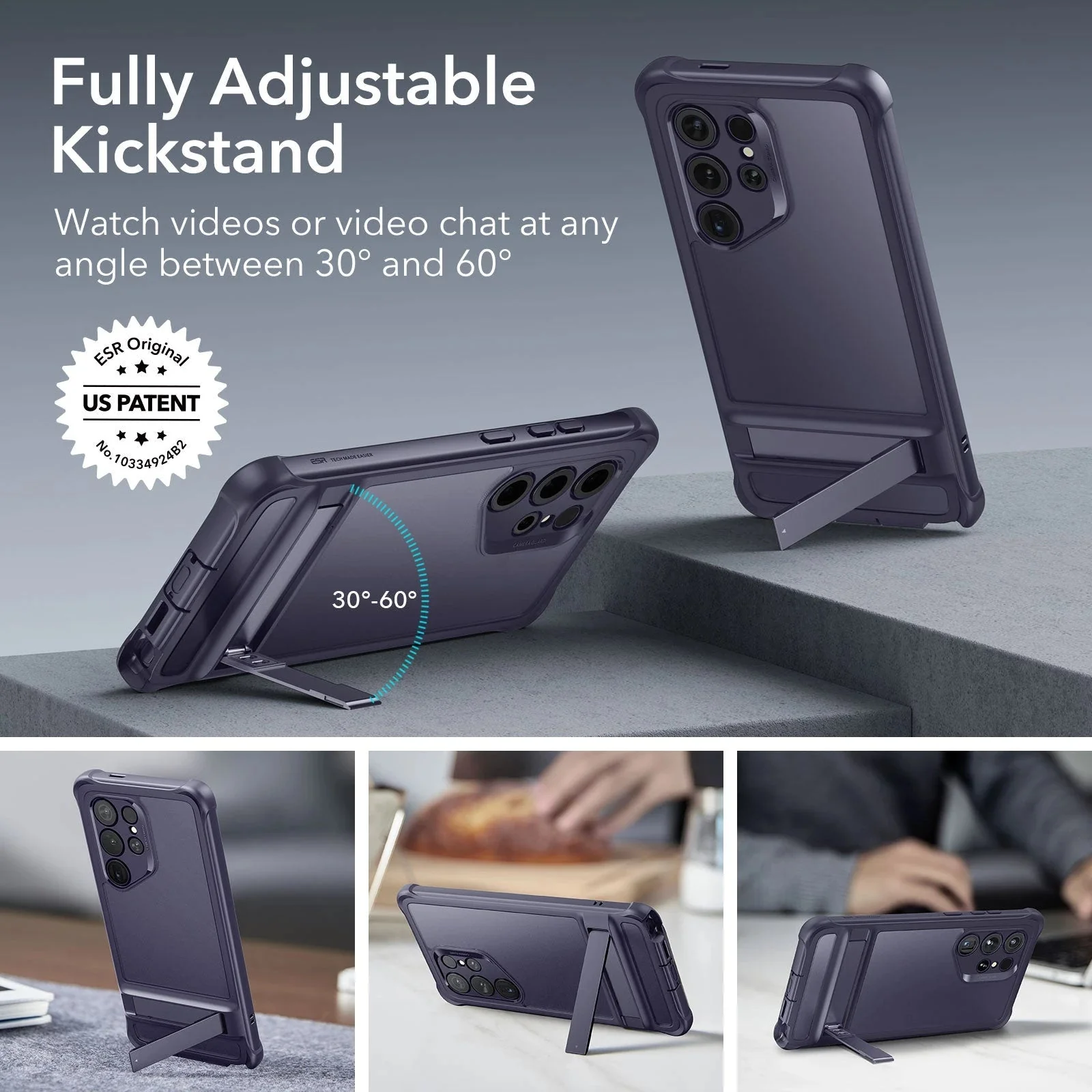 Galaxy S24 Ultra Armor Kickstand Case - Frosted Purple - Image 5