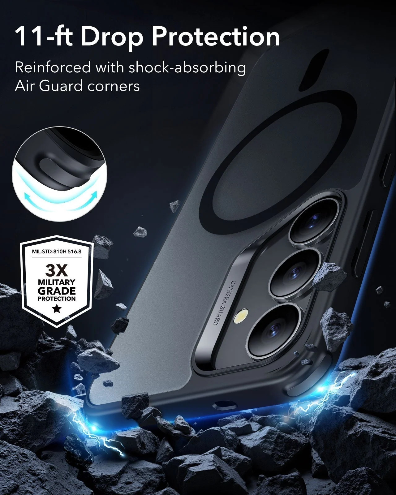 Galaxy S25+ HaloLock Classic Hybrid Case - Clear Grey - Image 5