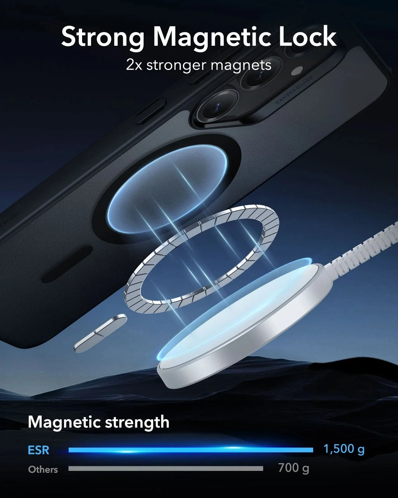 Galaxy S25+ HaloLock Classic Hybrid Case - Clear Black - Image 3