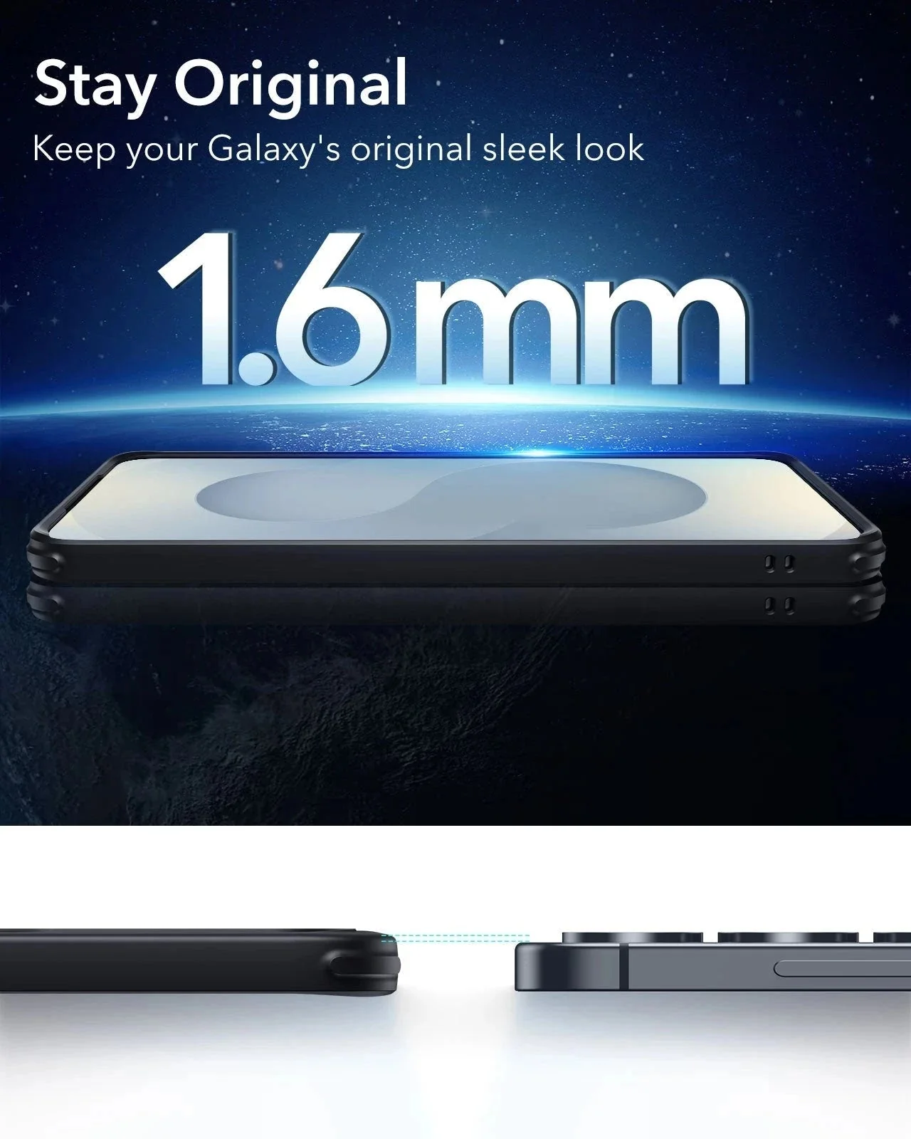 Galaxy S25+ HaloLock Classic Hybrid Case - Clear Black - Image 5