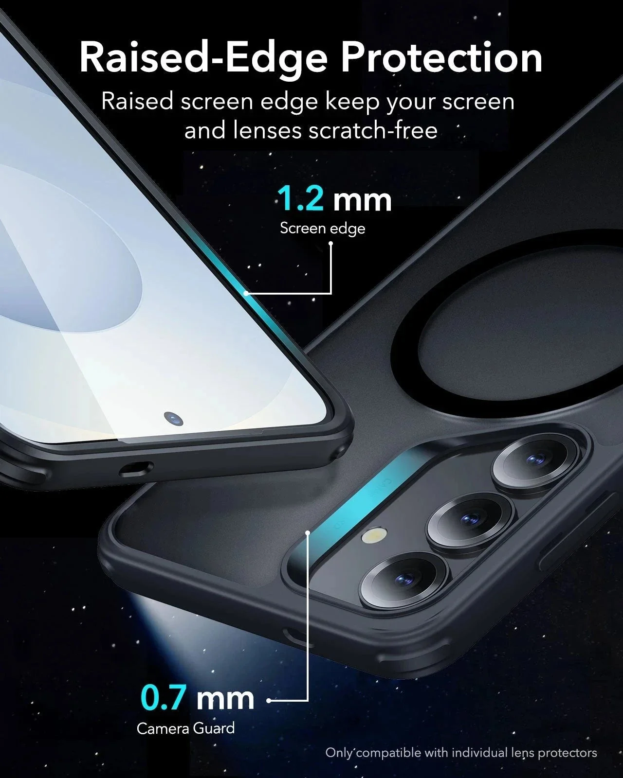 Galaxy S25+ HaloLock Classic Hybrid Case - Clear Black - Image 6