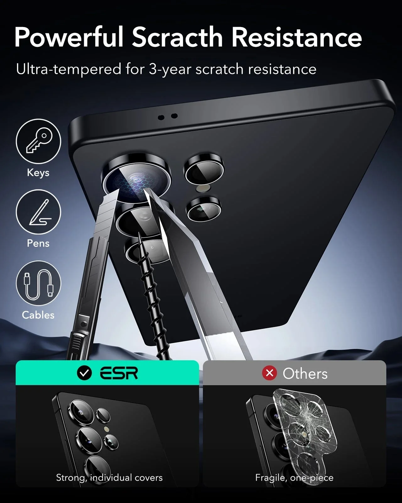 Galaxy S25 Ultra HaloLock Classic Hybrid Case Privacy Protection Bundle - Frosted Black - Image 15