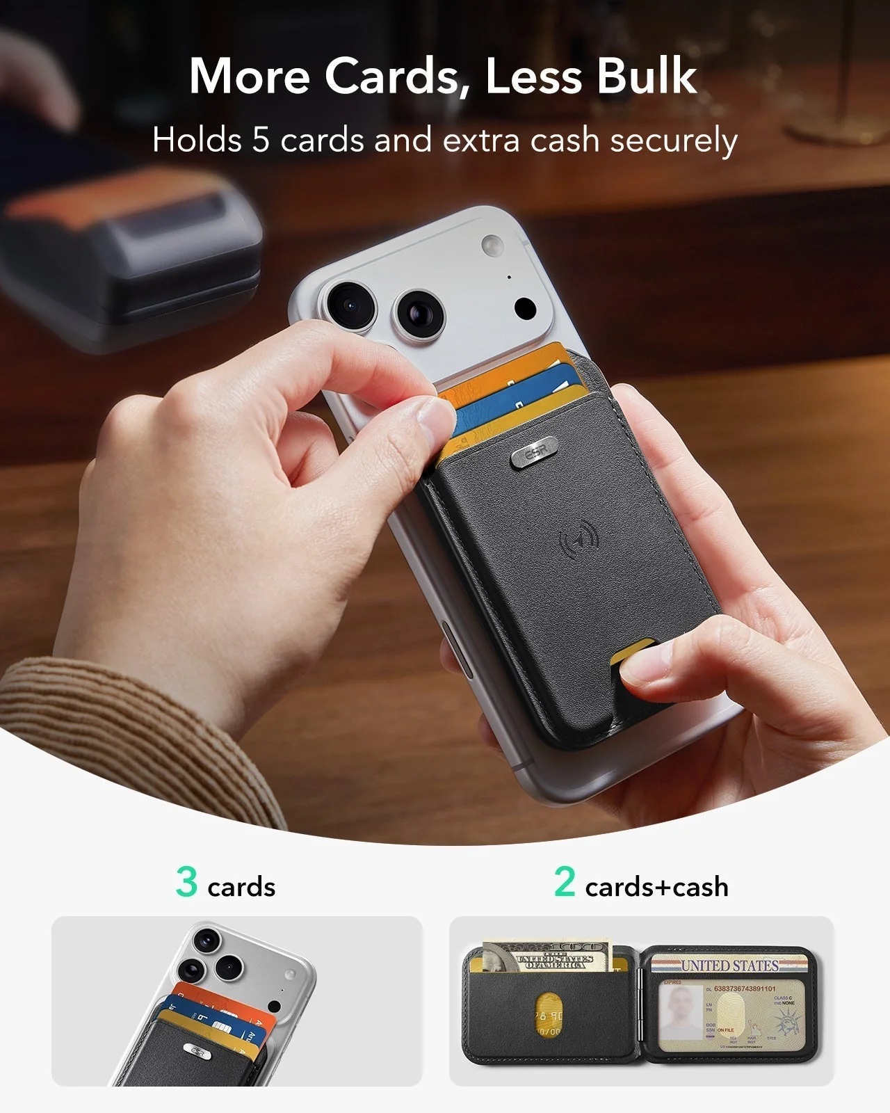 Geo Magnetic Wallet Stand - Black - Image 7