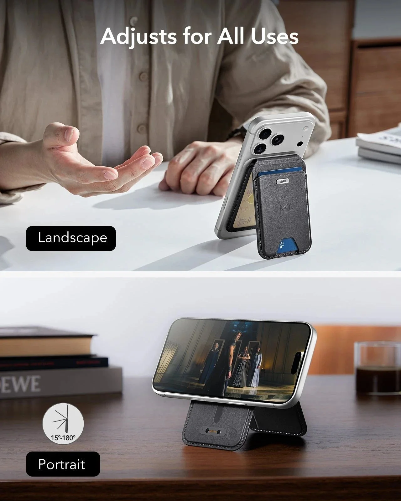 Geo Magnetic Wallet Stand - Black - Image 9