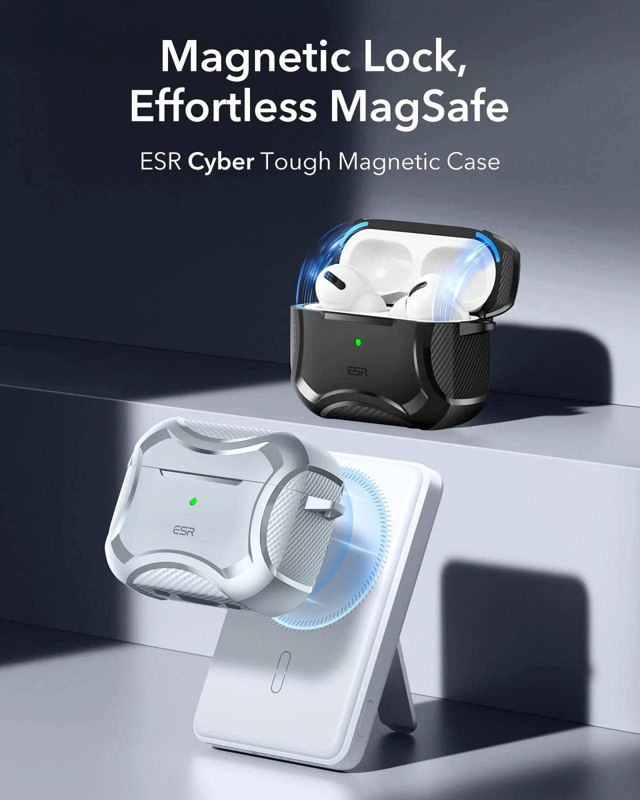 AirPods Pro 3 Cyber Tough Magnetic Case - Gray - Image 3