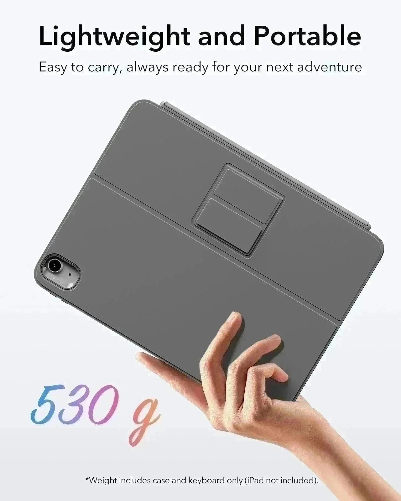iPad 11" (A16) 2025 Flex Keyboard Case (Detachable) Paper-Feel Bundle - UK Layout-Dark Gray - Image 7
