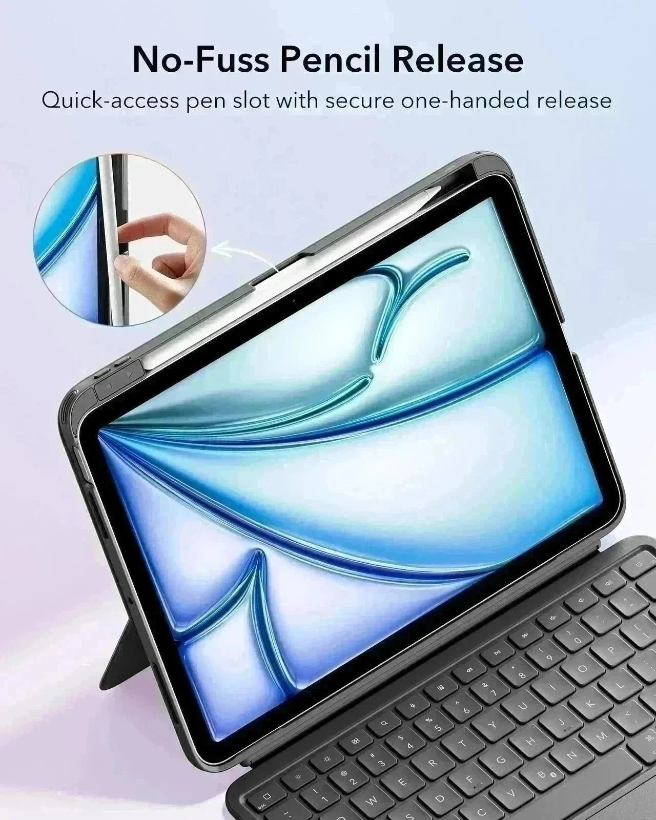 iPad 11" (A16) 2025 Flex Keyboard Case (Detachable) Paper-Feel Bundle - UK Layout-Dark Gray - Image 9