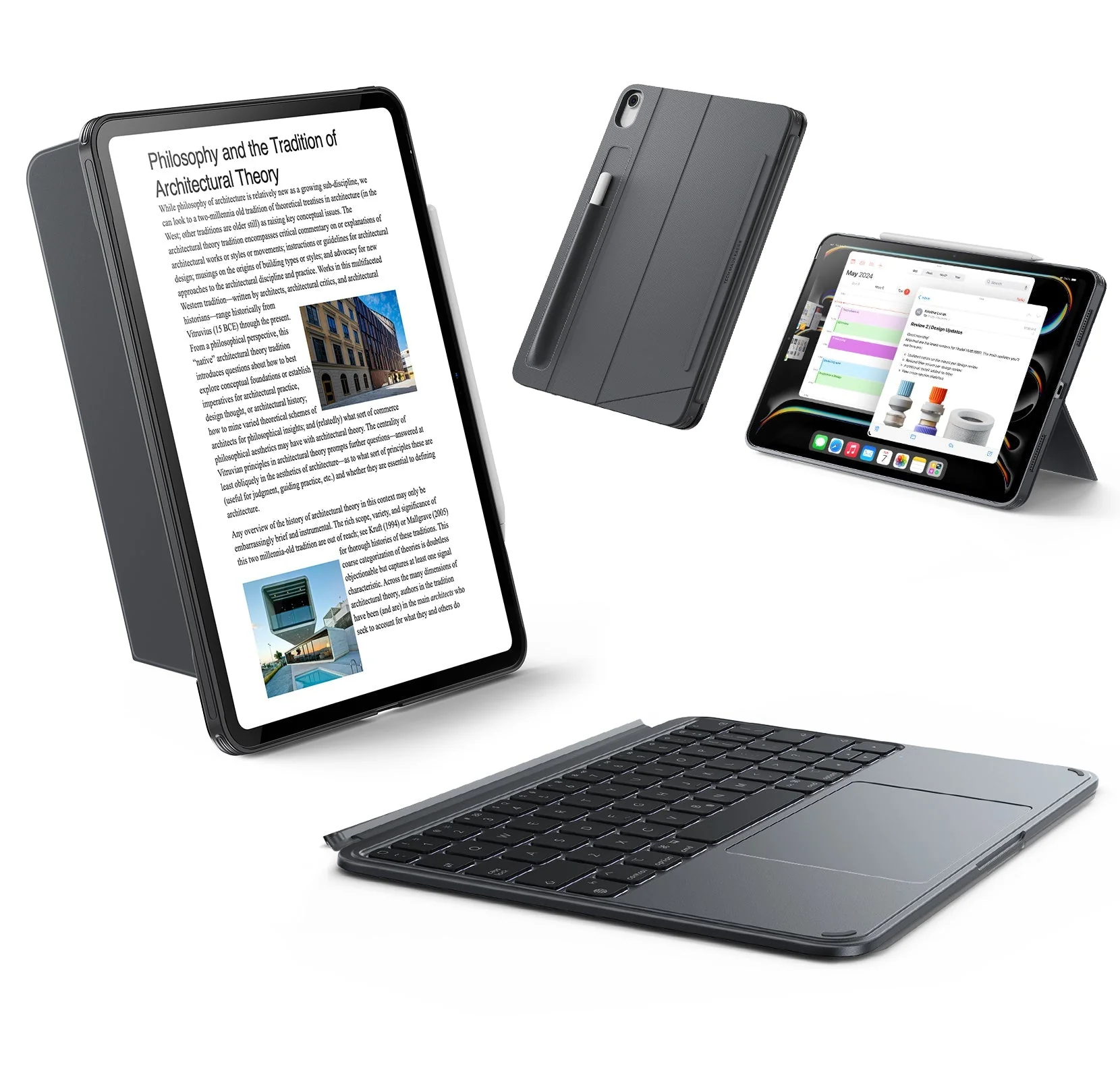 iPad Air 11" (M4) 2026 Shift Keyboard Case (Detachable) -UK Layout-Dark Gray