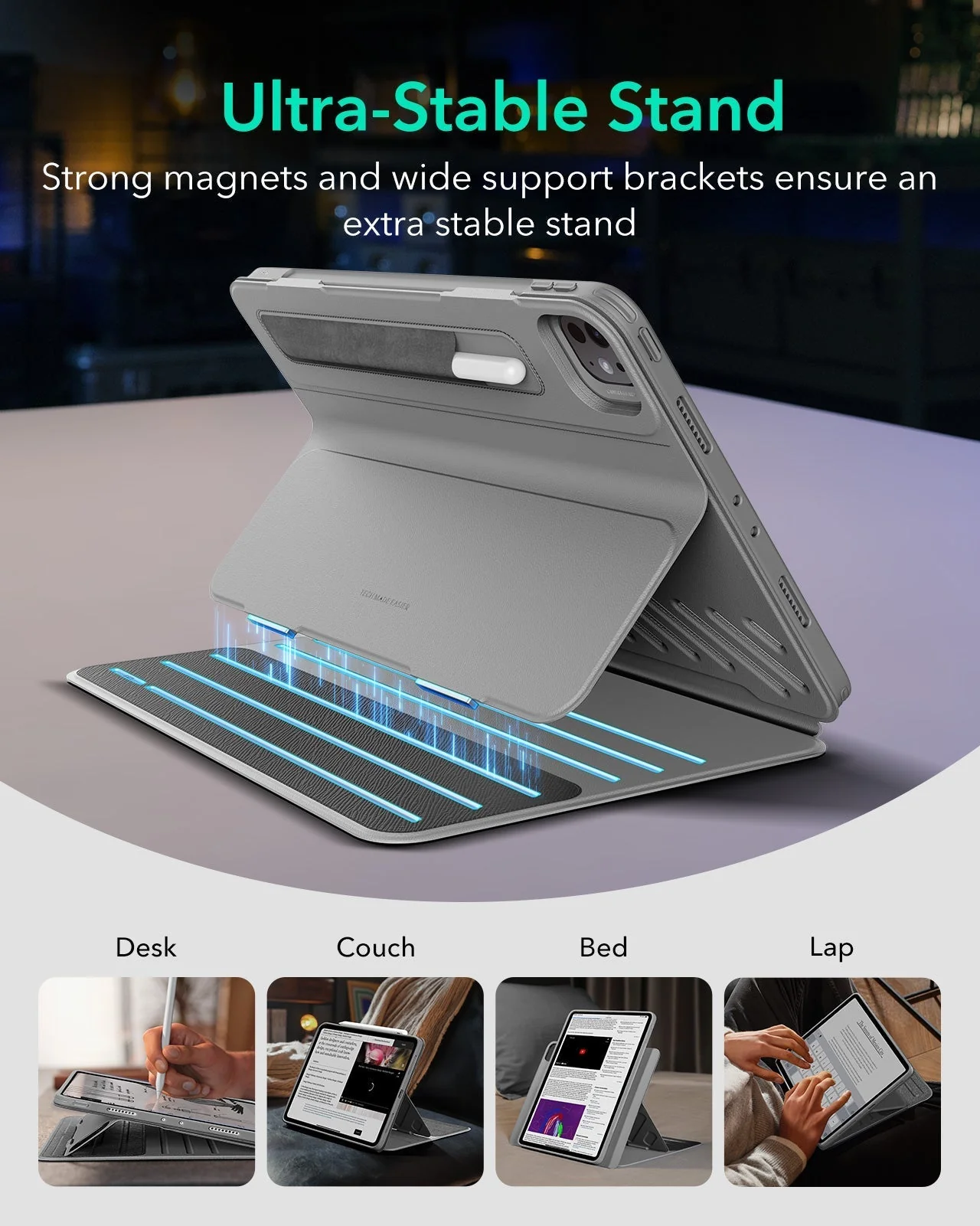 iPad Pro 11" (2025) Bundle Shift Magnetic Case & Armorite® Protection - Gray - Image 4