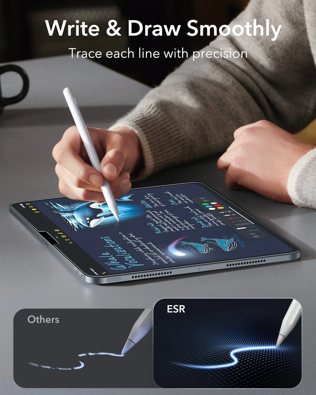 iPad Pro 11" (2025) Bundle Shift Magnetic Case & Armorite® Paper-Feel Protection - Gray - Image 10