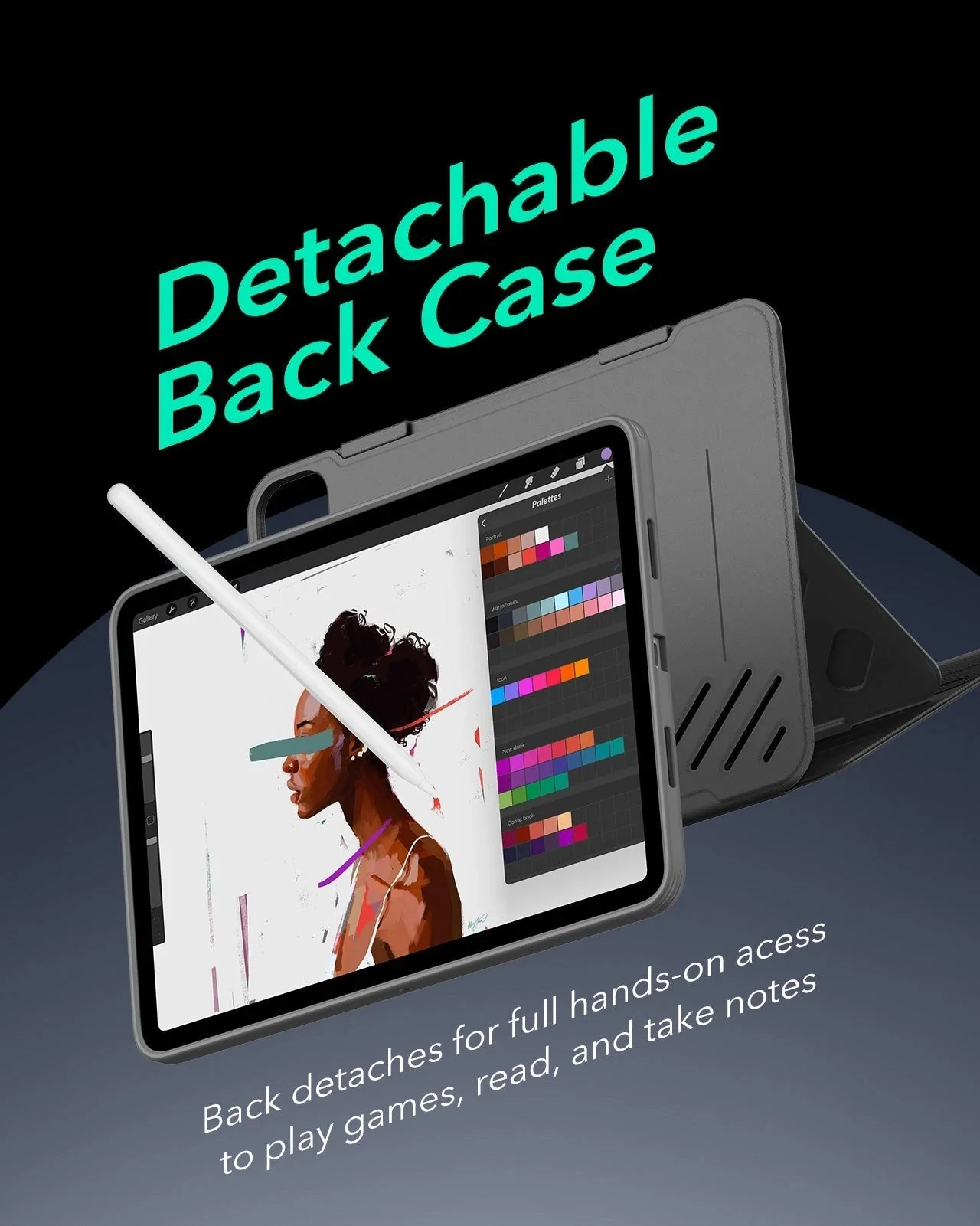 iPad Pro 11" (2025) Bundle Shift Magnetic Case & Armorite® Paper-Feel Protection - Gray - Image 6